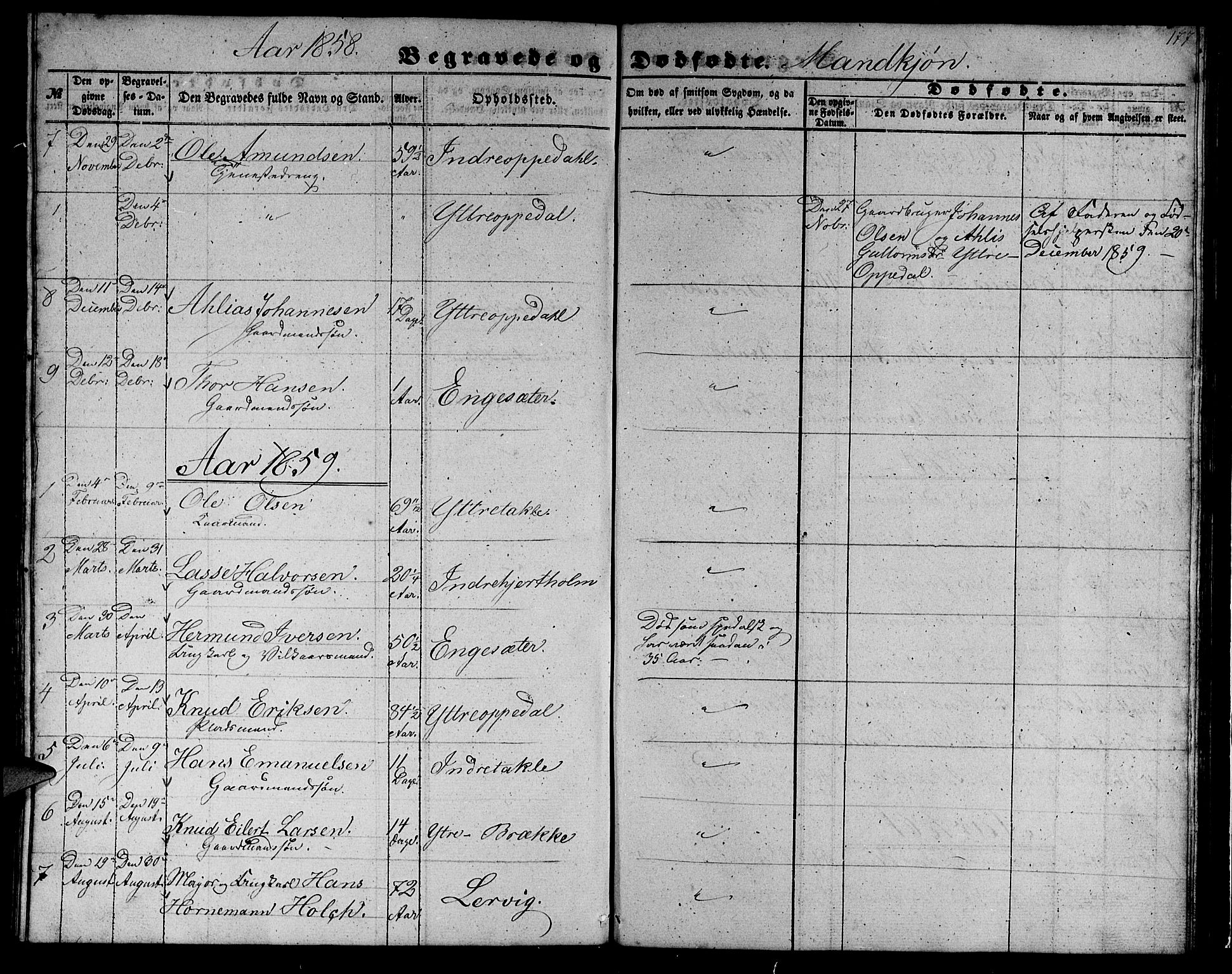 Gulen sokneprestembete, AV/SAB-A-80201/H/Hab/Habc/L0001: Parish register (copy) no. C 1, 1853-1880, p. 177