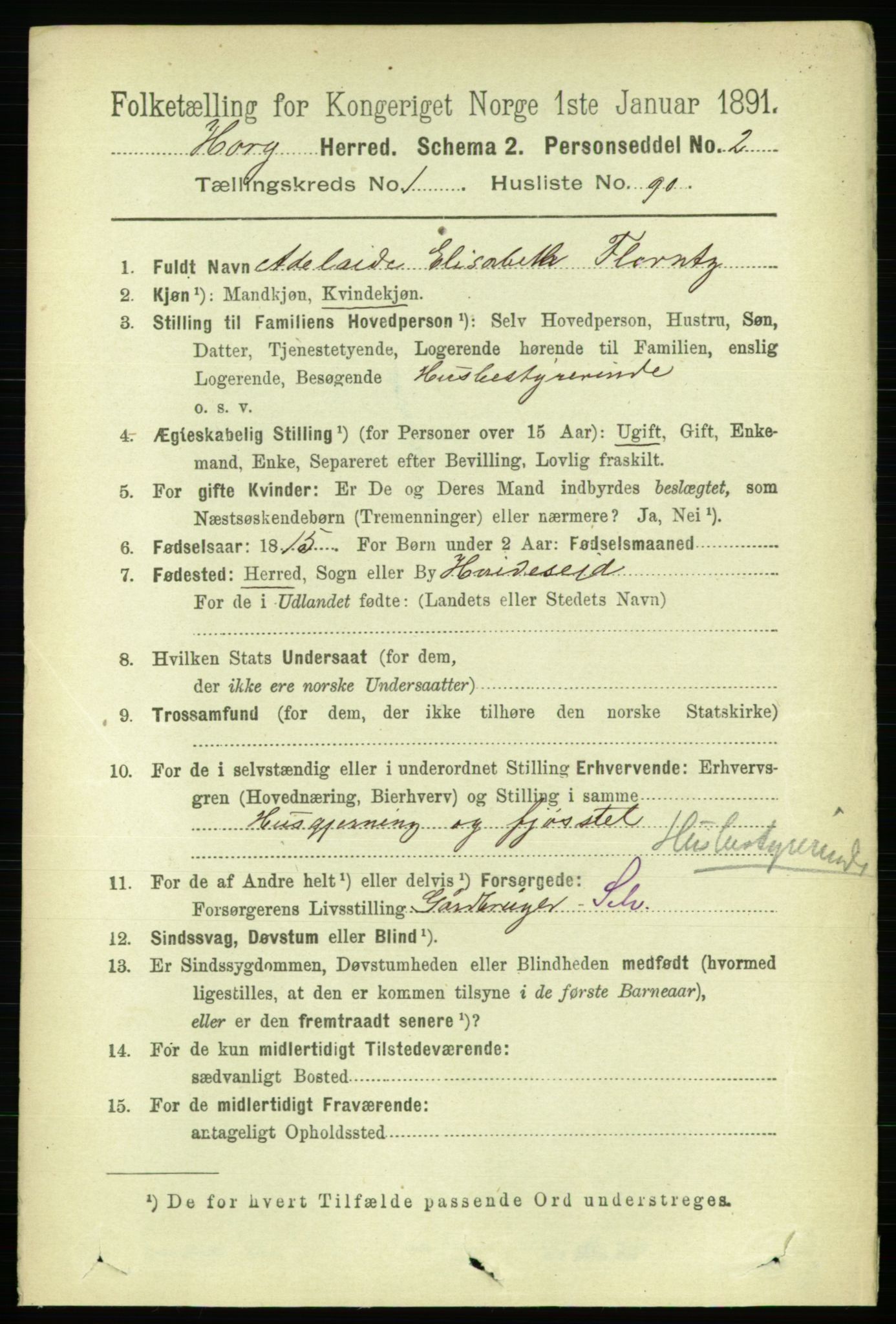 RA, 1891 census for 1650 Horg, 1891, p. 590