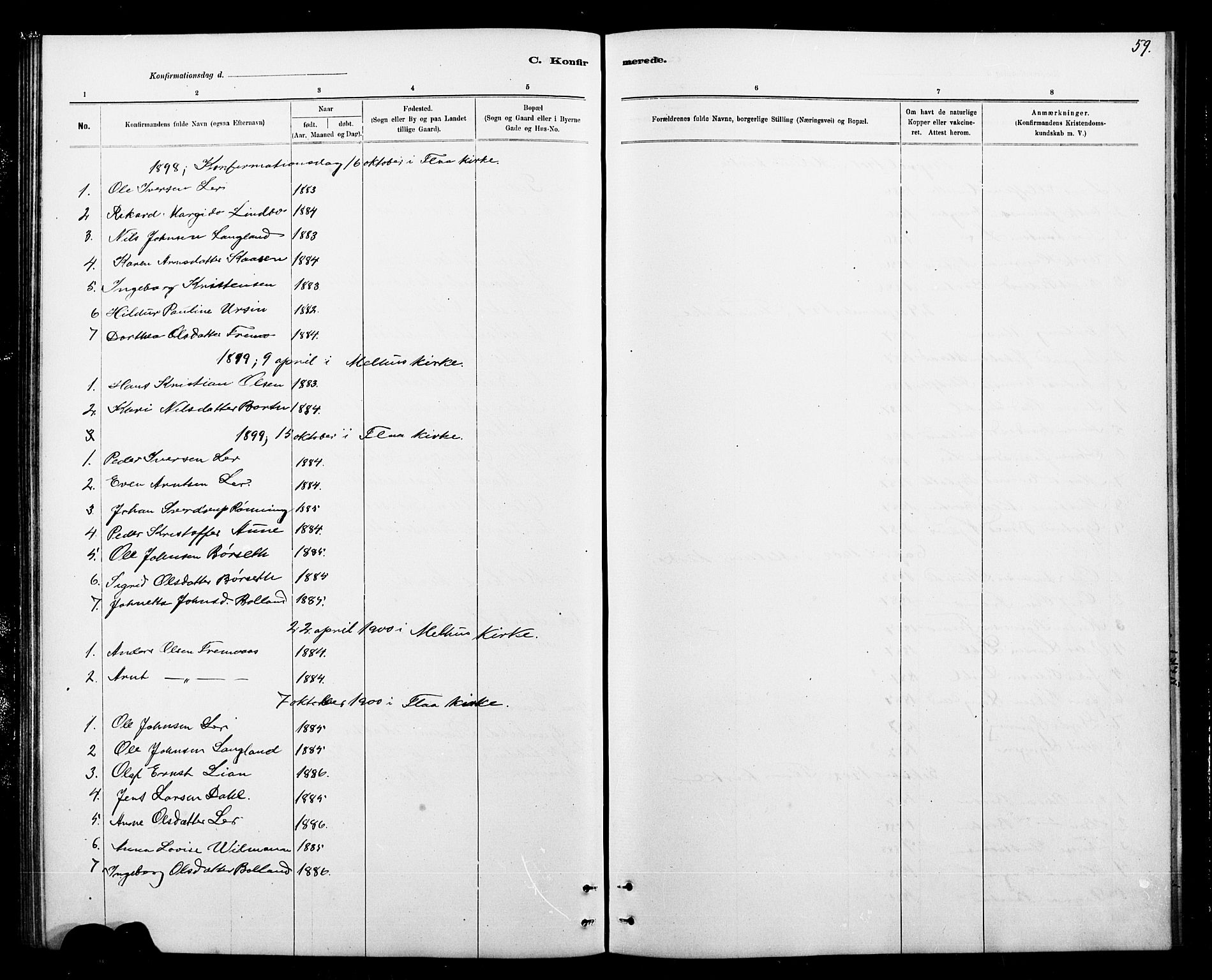 Ministerialprotokoller, klokkerbøker og fødselsregistre - Sør-Trøndelag, AV/SAT-A-1456/693/L1123: Parish register (copy) no. 693C04, 1887-1910, p. 59