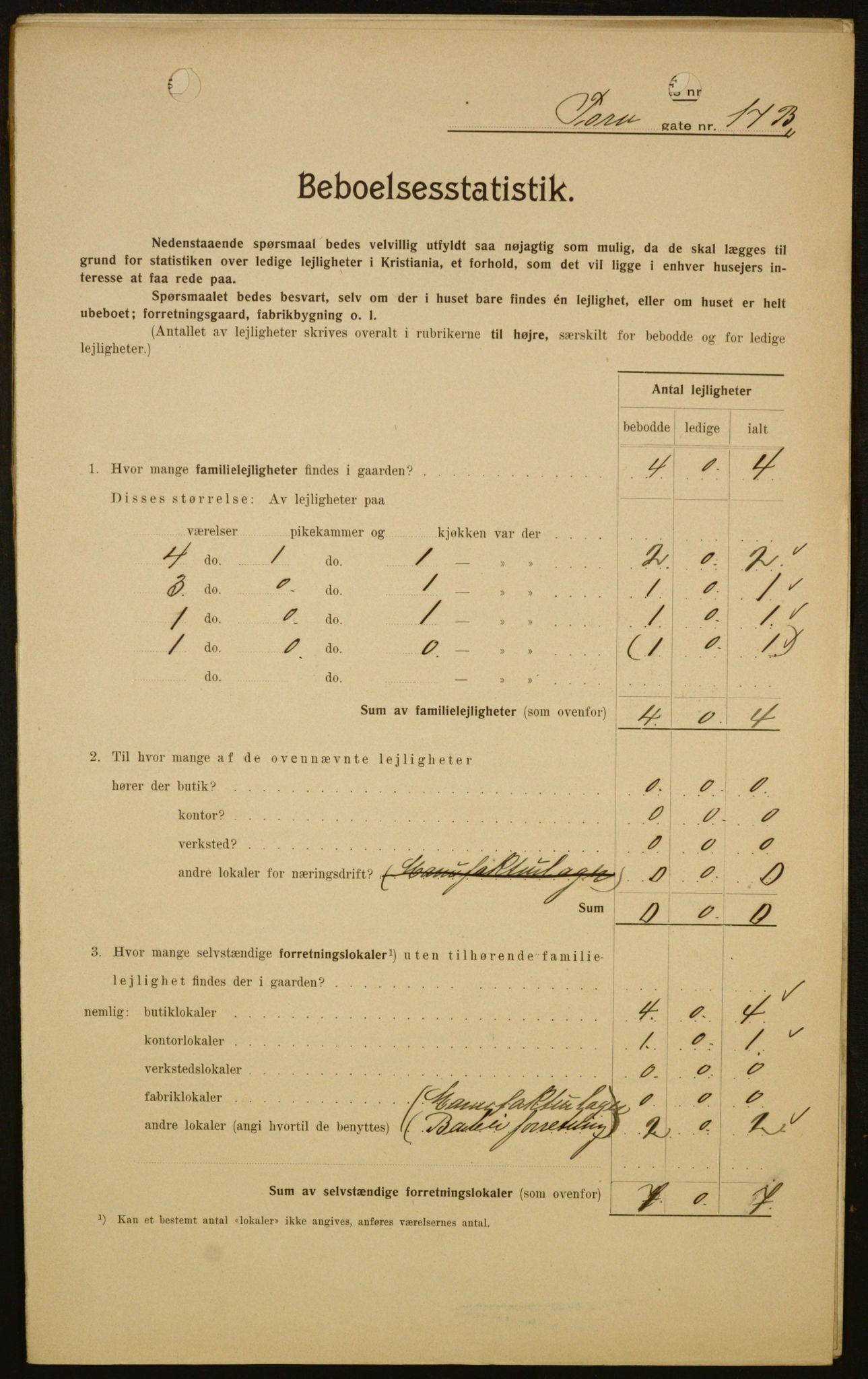 OBA, Municipal Census 1909 for Kristiania, 1909, p. 103413