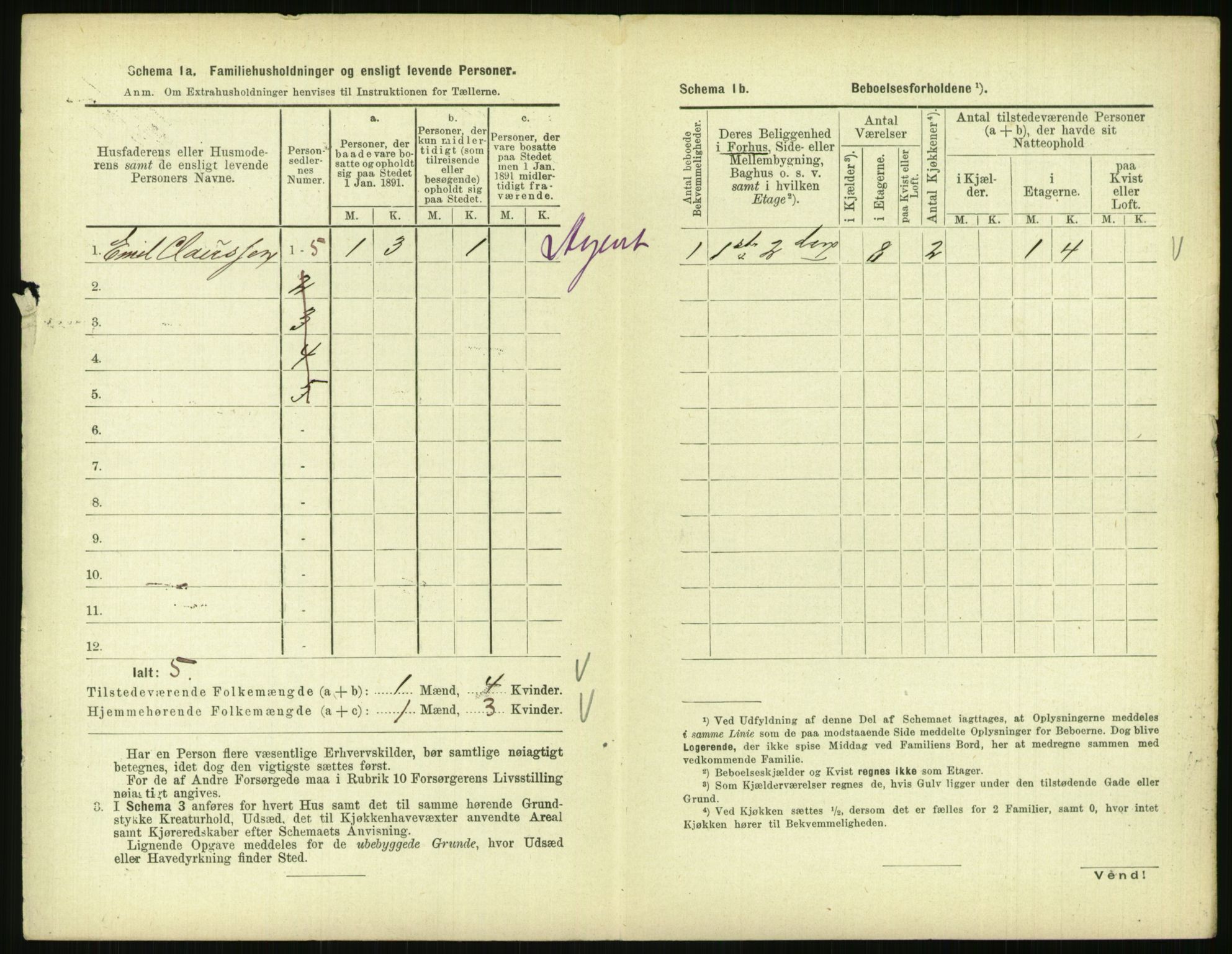 RA, 1891 census for 0903 Arendal, 1891, p. 161