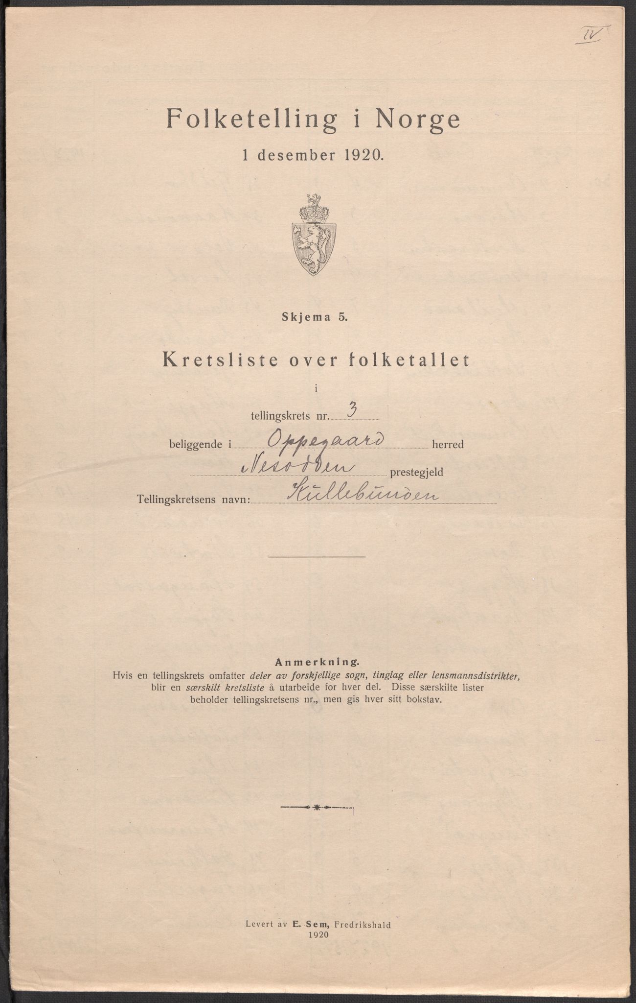 SAO, 1920 census for Oppegård, 1920, p. 26