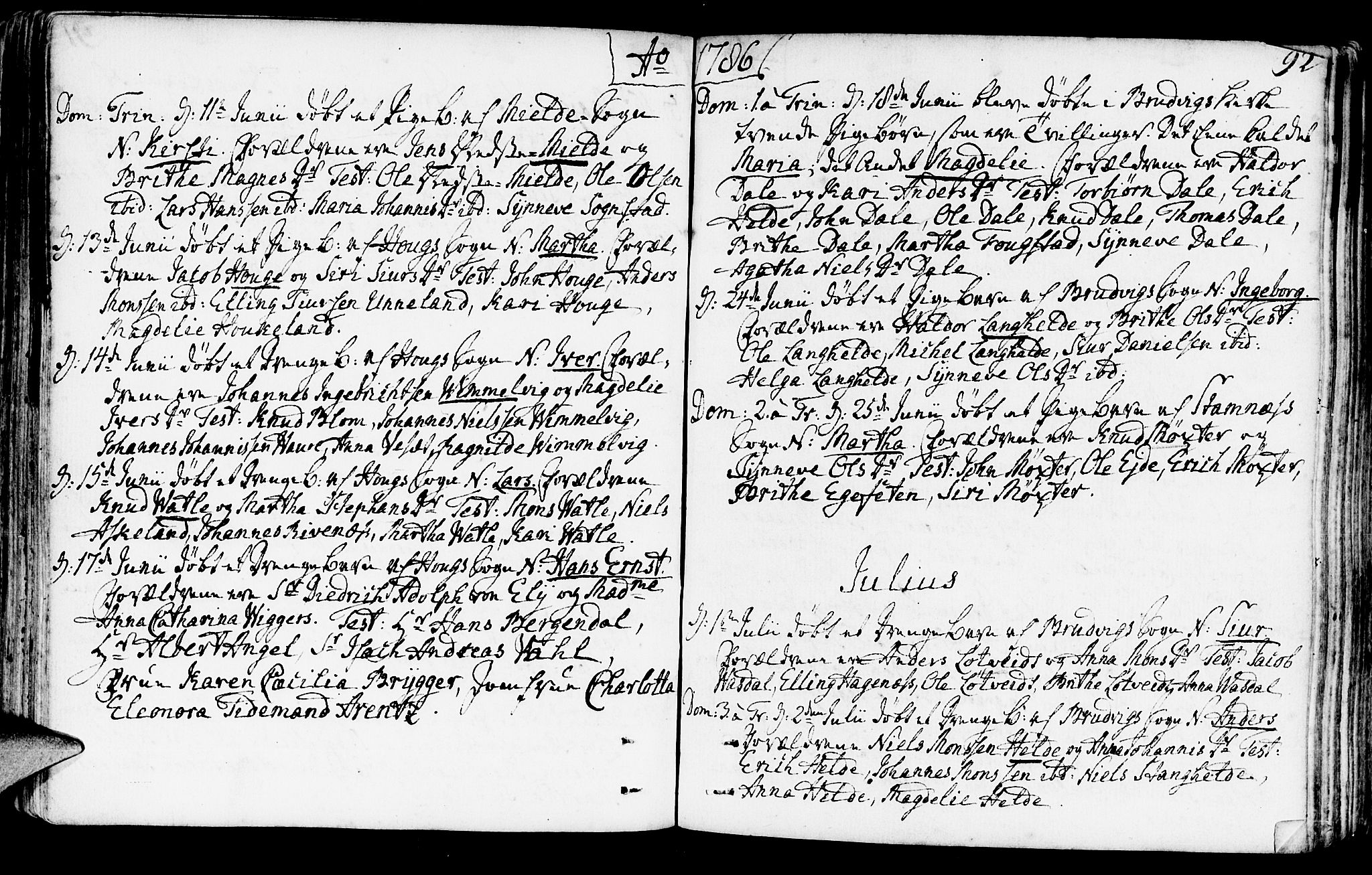 Haus sokneprestembete, AV/SAB-A-75601/H/Haa: Parish register (official) no. A 10, 1782-1796, p. 92