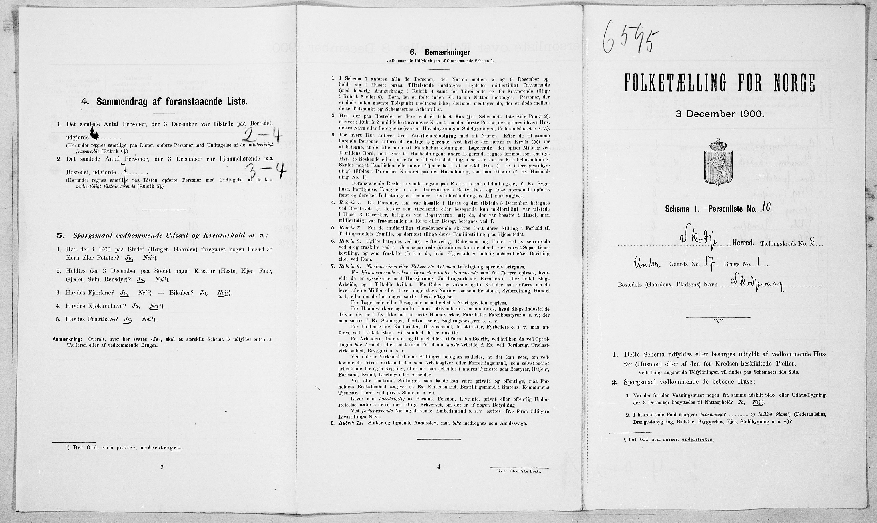 SAT, 1900 census for Skodje, 1900, p. 406