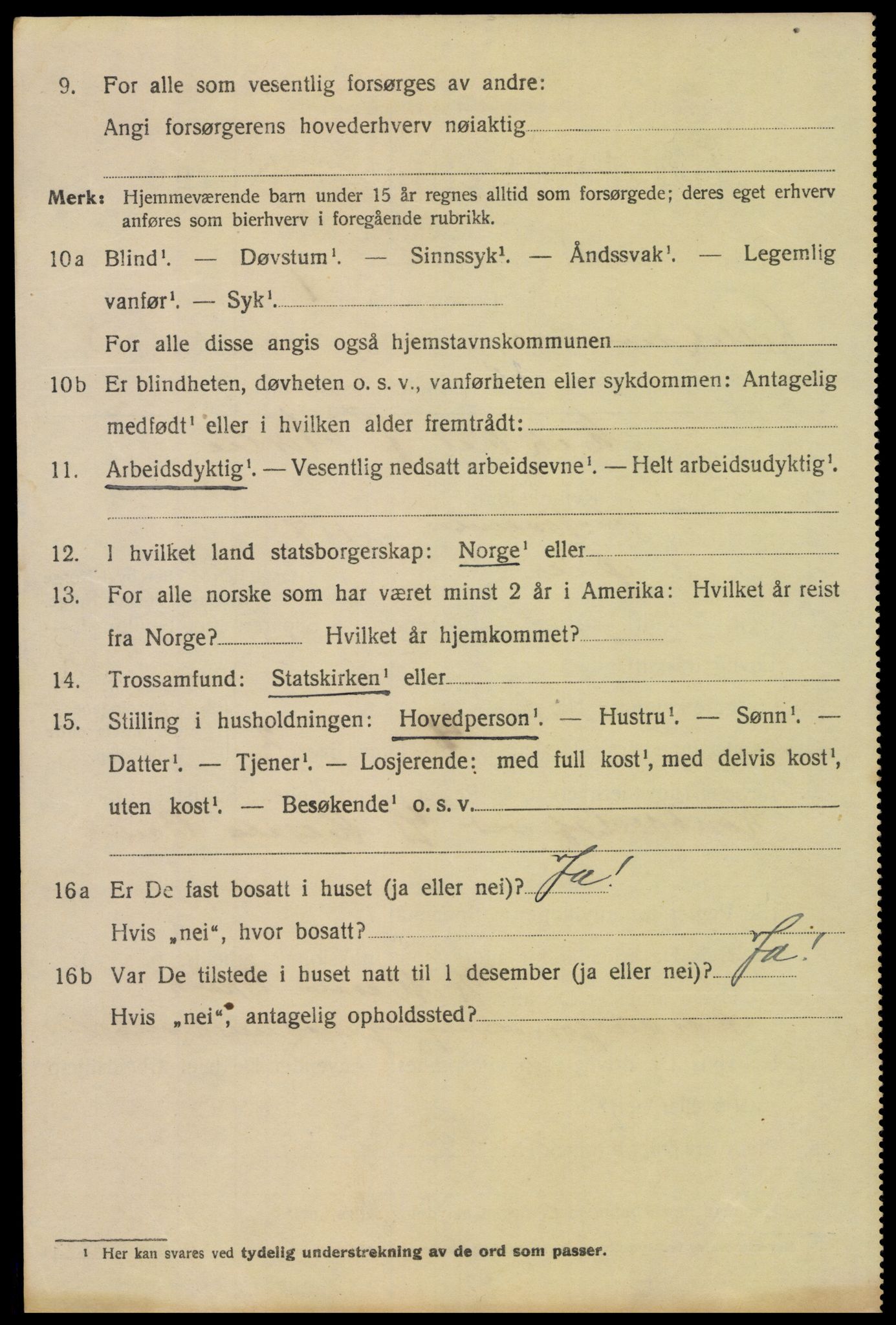 SAH, 1920 census for Lillehammer, 1920, p. 10381