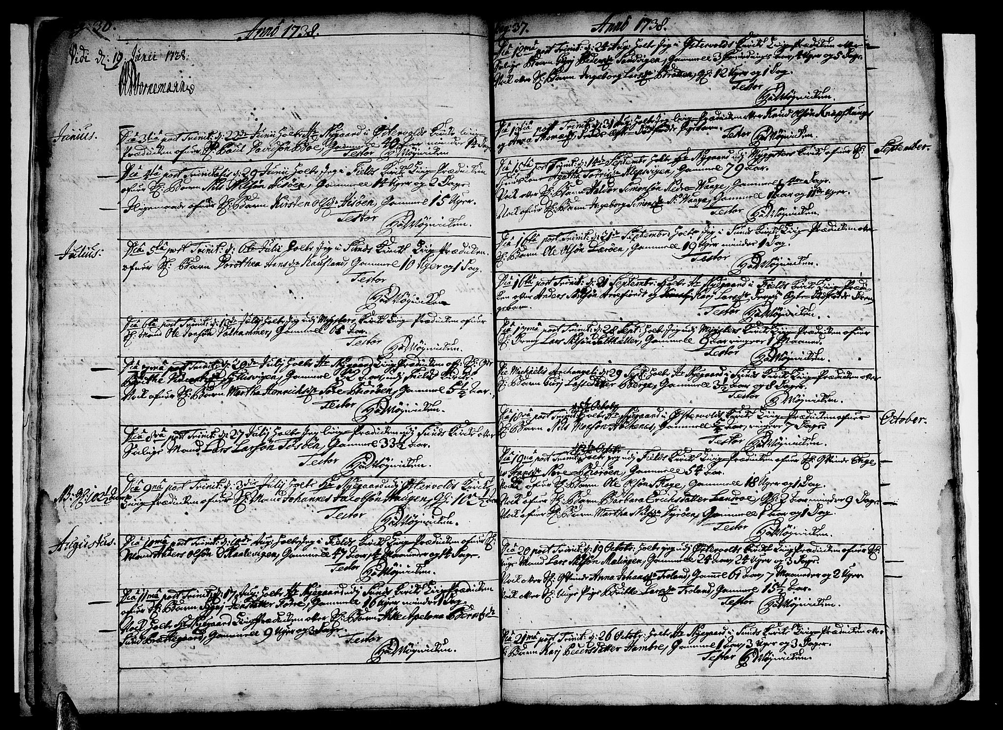 Sund sokneprestembete, AV/SAB-A-99930: Parish register (official) no. A 2, 1729-1769, p. 36-37