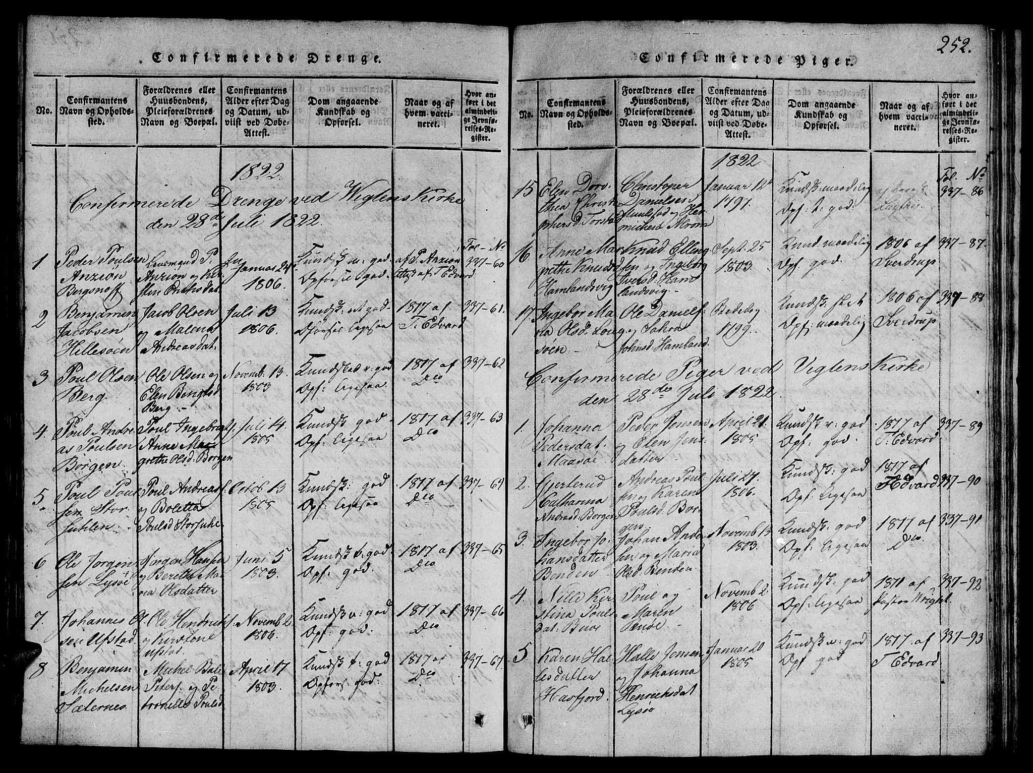 Ministerialprotokoller, klokkerbøker og fødselsregistre - Nord-Trøndelag, SAT/A-1458/784/L0667: Parish register (official) no. 784A03 /1, 1816-1829, p. 252