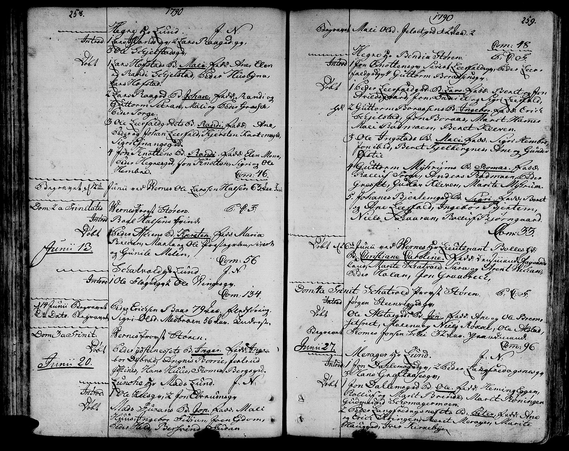 Ministerialprotokoller, klokkerbøker og fødselsregistre - Nord-Trøndelag, SAT/A-1458/709/L0059: Parish register (official) no. 709A06, 1781-1797, p. 258-259