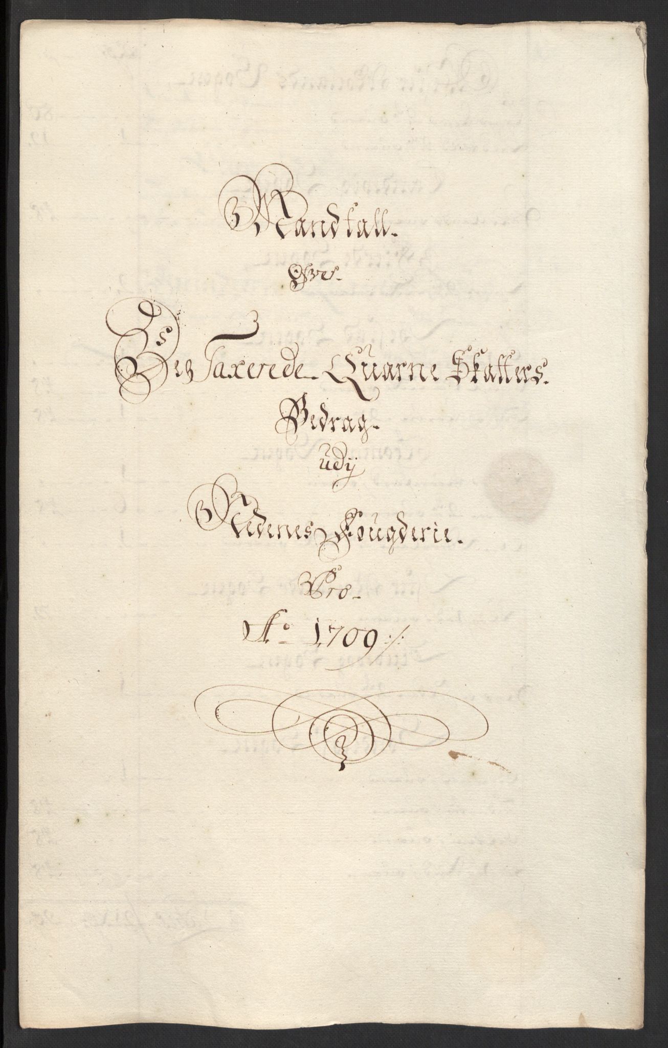 Rentekammeret inntil 1814, Reviderte regnskaper, Fogderegnskap, AV/RA-EA-4092/R39/L2318: Fogderegnskap Nedenes, 1706-1709, p. 461