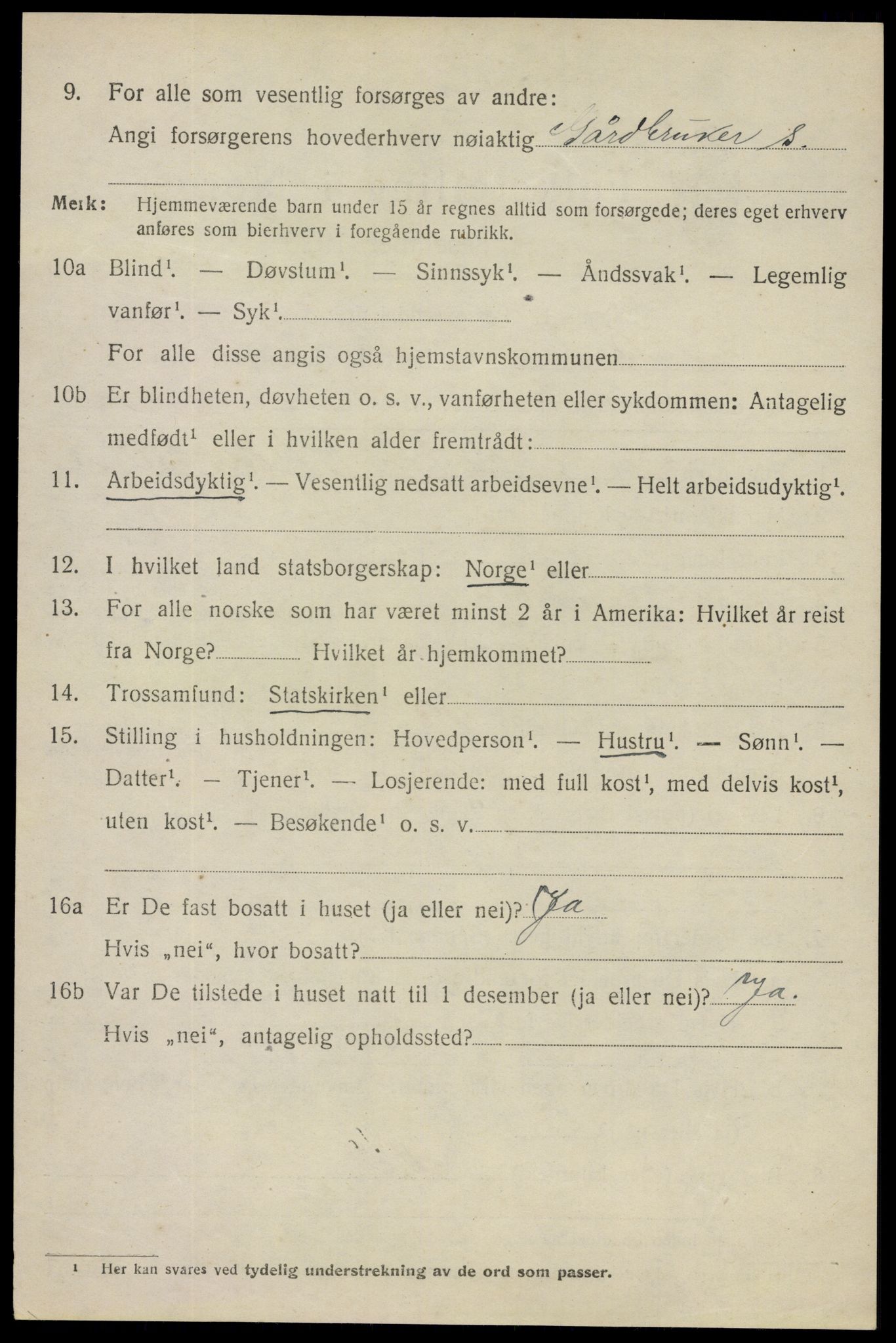 SAO, 1920 census for Spydeberg, 1920, p. 1040