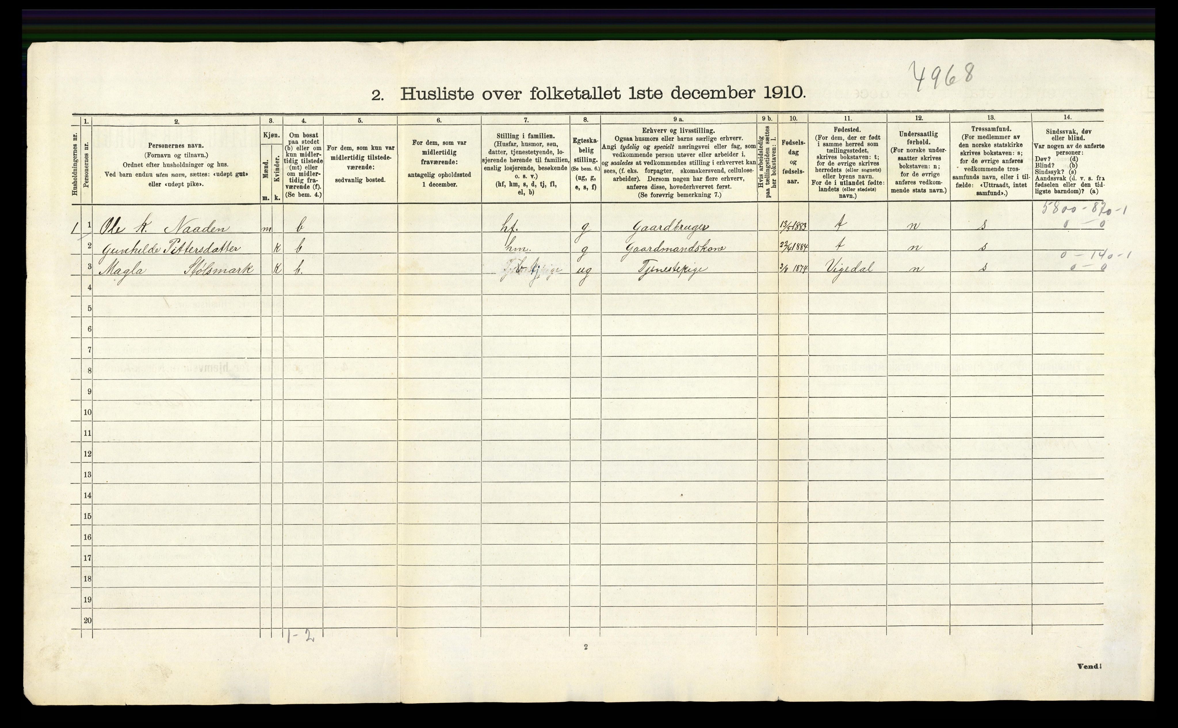 RA, 1910 census for Finnøy, 1910, p. 29