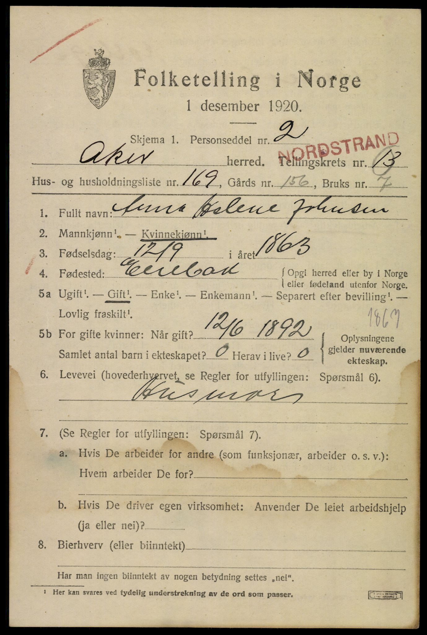 SAO, 1920 census for Aker, 1920, p. 81614