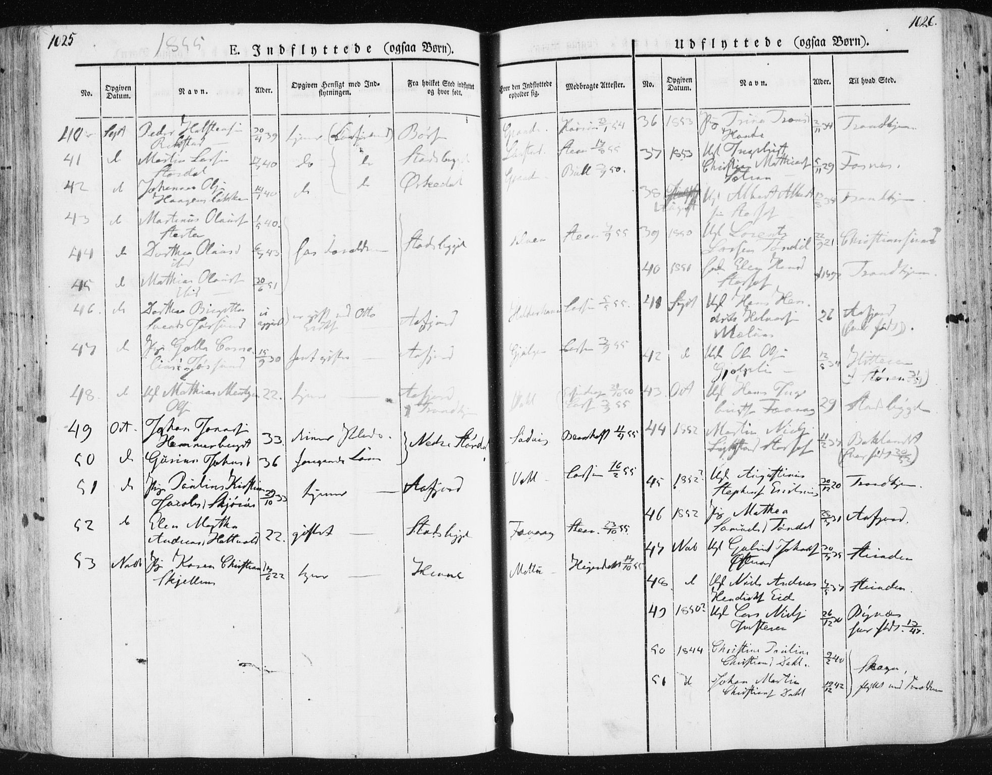 Ministerialprotokoller, klokkerbøker og fødselsregistre - Sør-Trøndelag, SAT/A-1456/659/L0736: Parish register (official) no. 659A06, 1842-1856, p. 1025-1026
