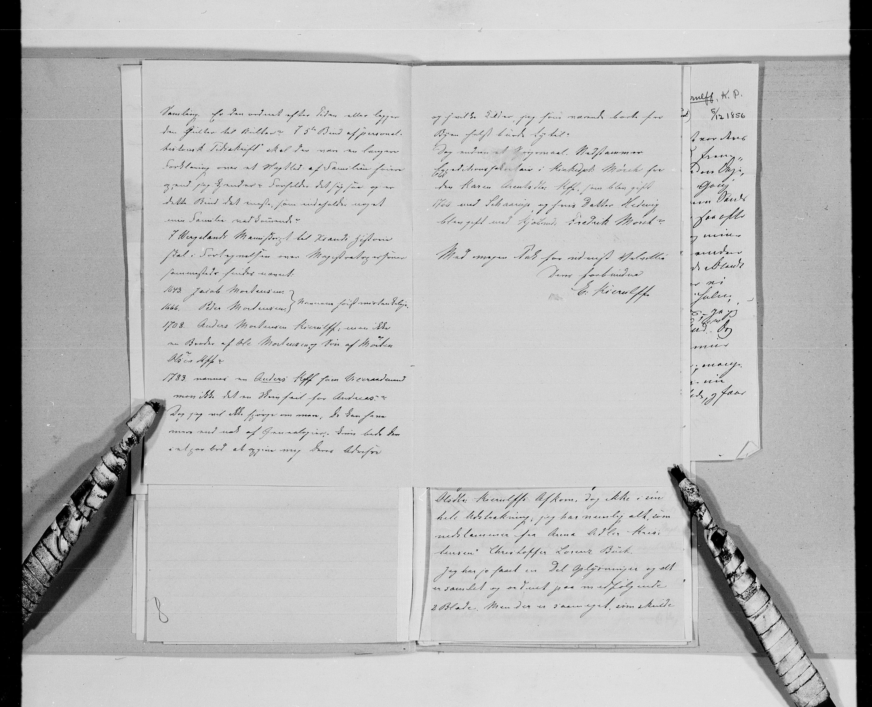 Lassens samlinger, AV/RA-PA-0051/G/L0099: Alfabetisk ordnede brev til Wilhelm Lassen: Keyser - Nissen, 1815-1907, p. 16