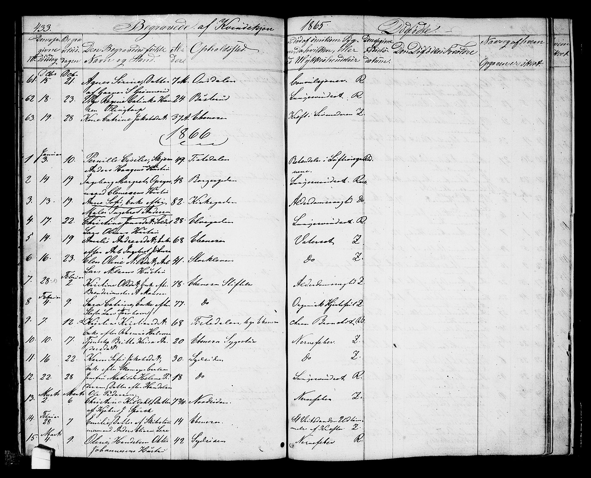 Halden prestekontor Kirkebøker, SAO/A-10909/G/Ga/L0005a: Parish register (copy) no. 5A, 1855-1864, p. 433