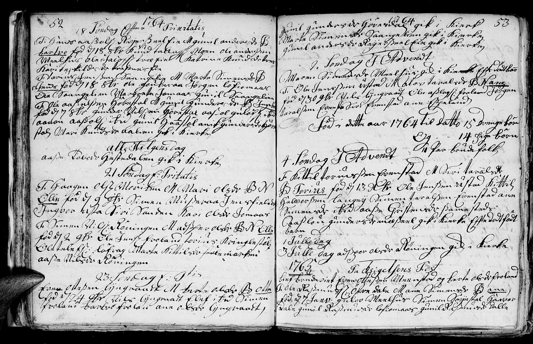 Froland sokneprestkontor, AV/SAK-1111-0013/F/Fb/L0003: Parish register (copy) no. B 3, 1759-1776, p. 52-53