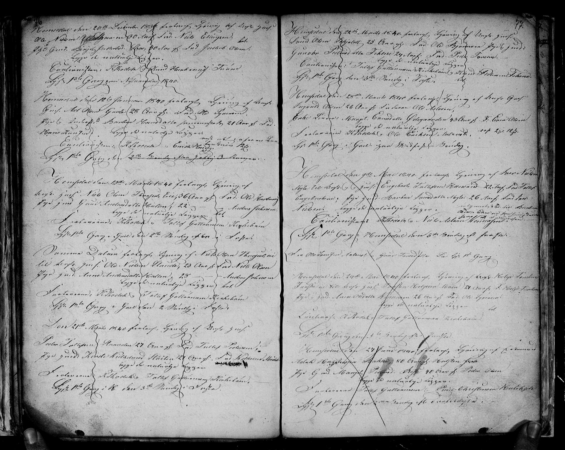 Gol kirkebøker, SAKO/A-226/G/Gb/L0002: Parish register (copy) no. II 2, 1838-1844, p. 76-77