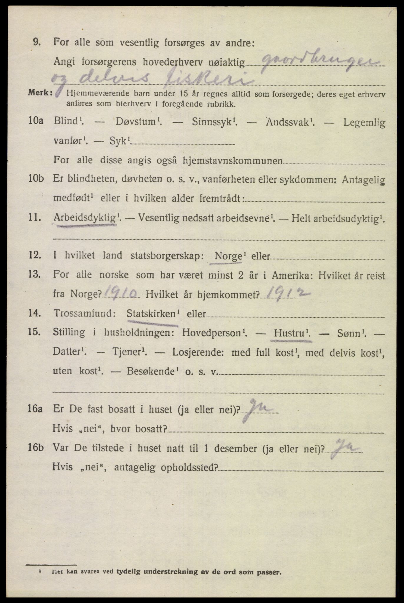 SAK, 1920 census for Lista, 1920, p. 12932