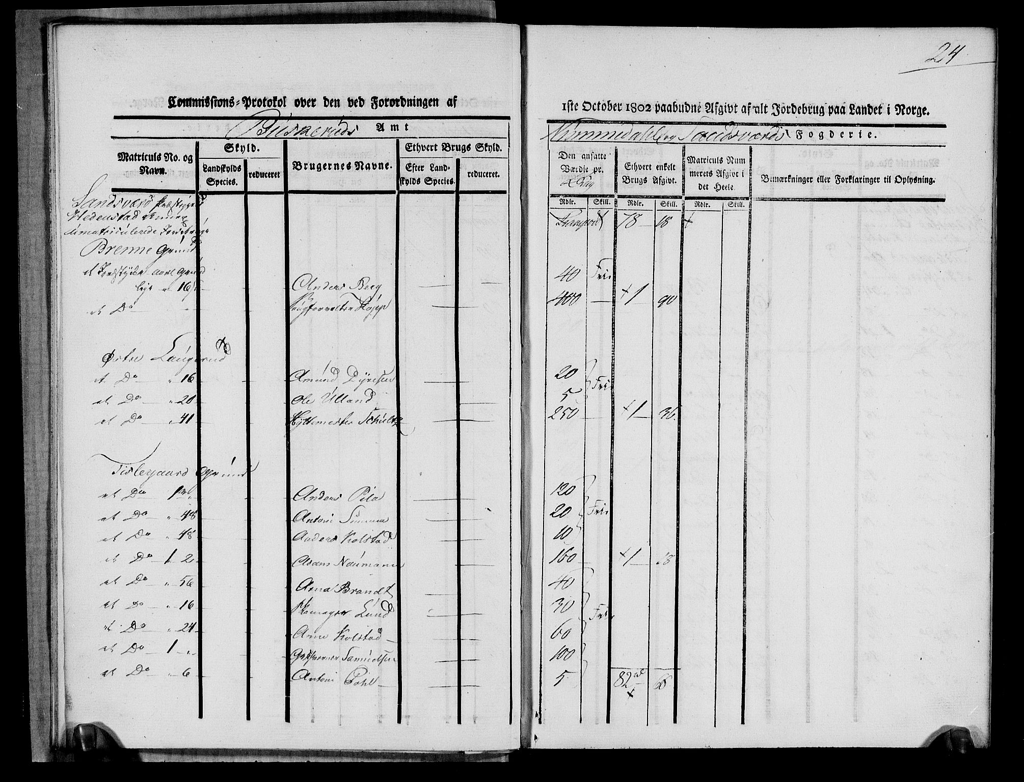 Rentekammeret inntil 1814, Realistisk ordnet avdeling, AV/RA-EA-4070/N/Ne/Nea/L0052: Numedal og Sandsvær fogderi. Kommisjonsprotokoll over umatrikulerte jordbruk i Hedenstad anneks, 1803, p. 26