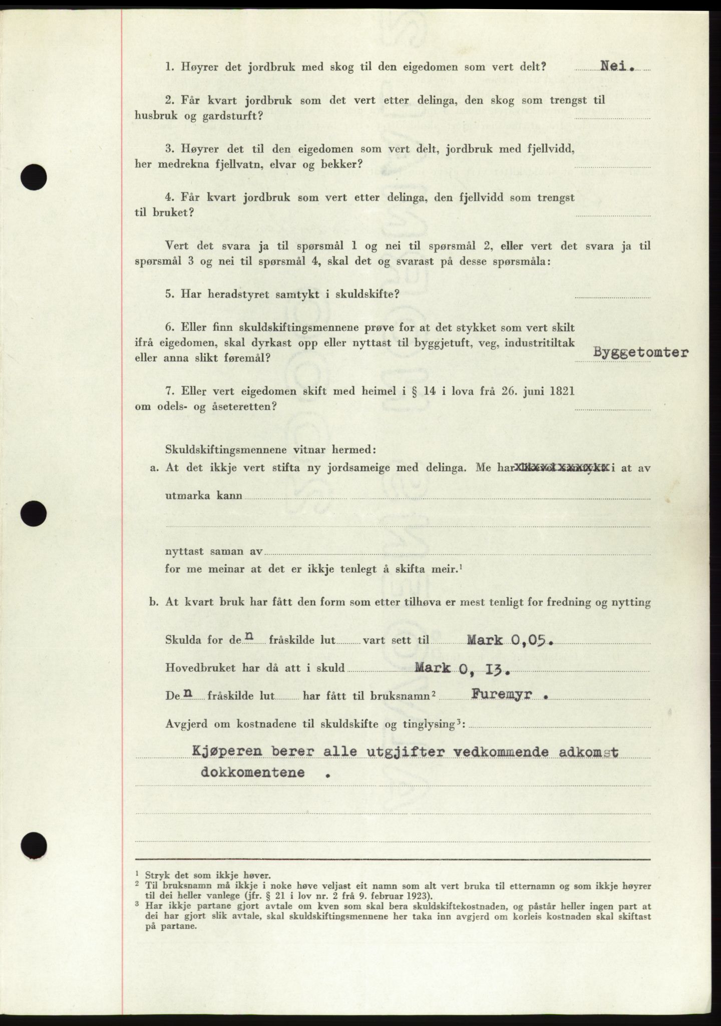 Søre Sunnmøre sorenskriveri, AV/SAT-A-4122/1/2/2C/L0083: Mortgage book no. 9A, 1948-1949, Diary no: : 94/1949