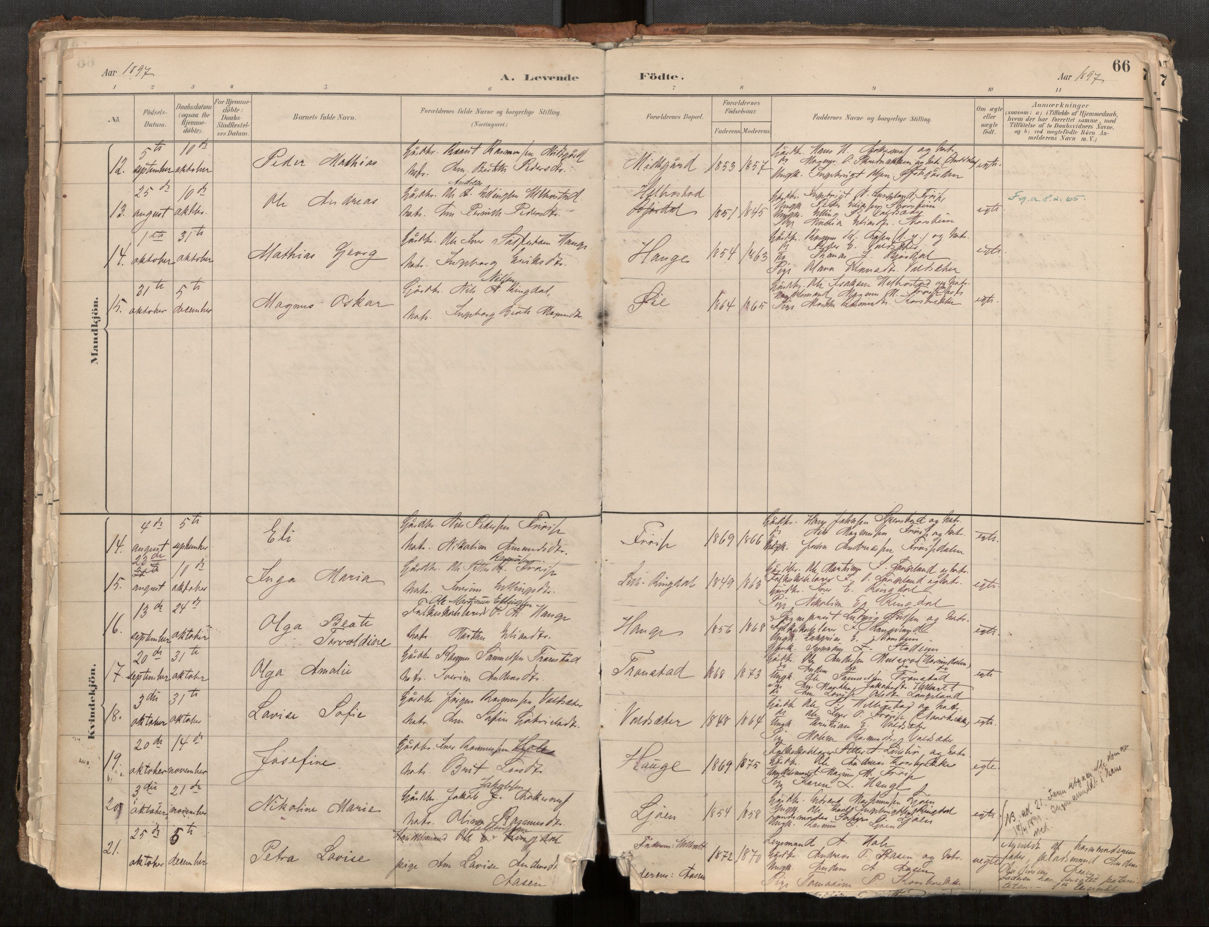 Sunnylven sokneprestkontor, AV/SAT-A-1007: Parish register (official) no. 517A08, 1882-1939, p. 66