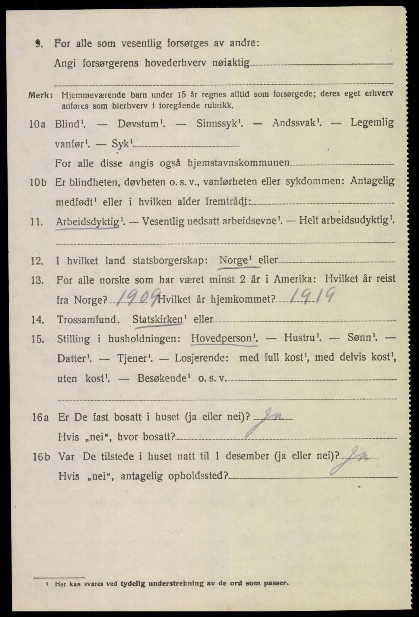 SAK, 1920 census for Fjære, 1920, p. 4858