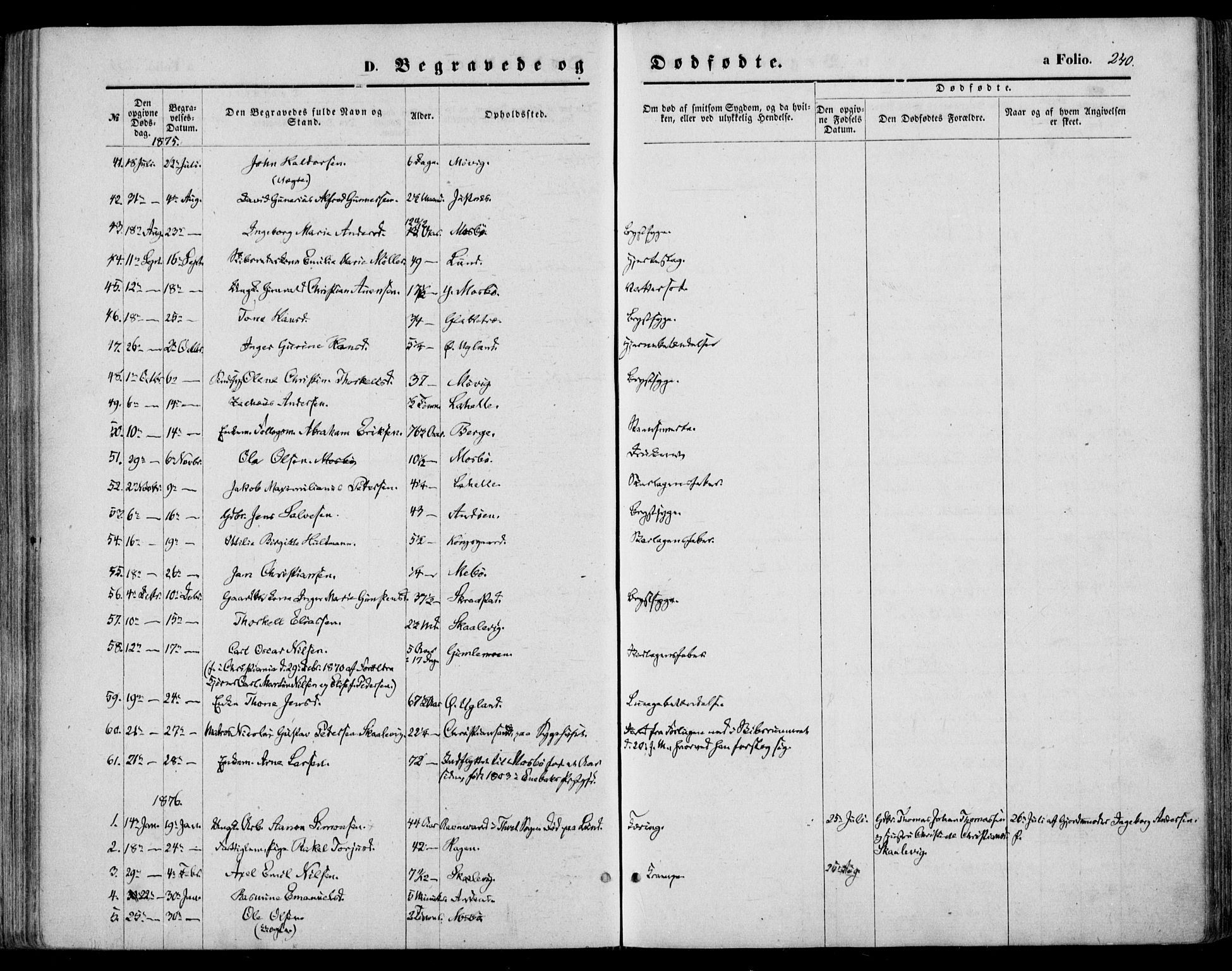 Oddernes sokneprestkontor, AV/SAK-1111-0033/F/Fa/Faa/L0008: Parish register (official) no. A 8, 1864-1880, p. 240