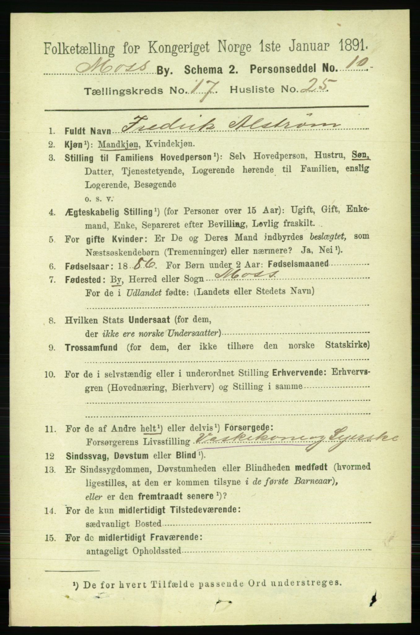 RA, 1891 census for 0104 Moss, 1891, p. 8187