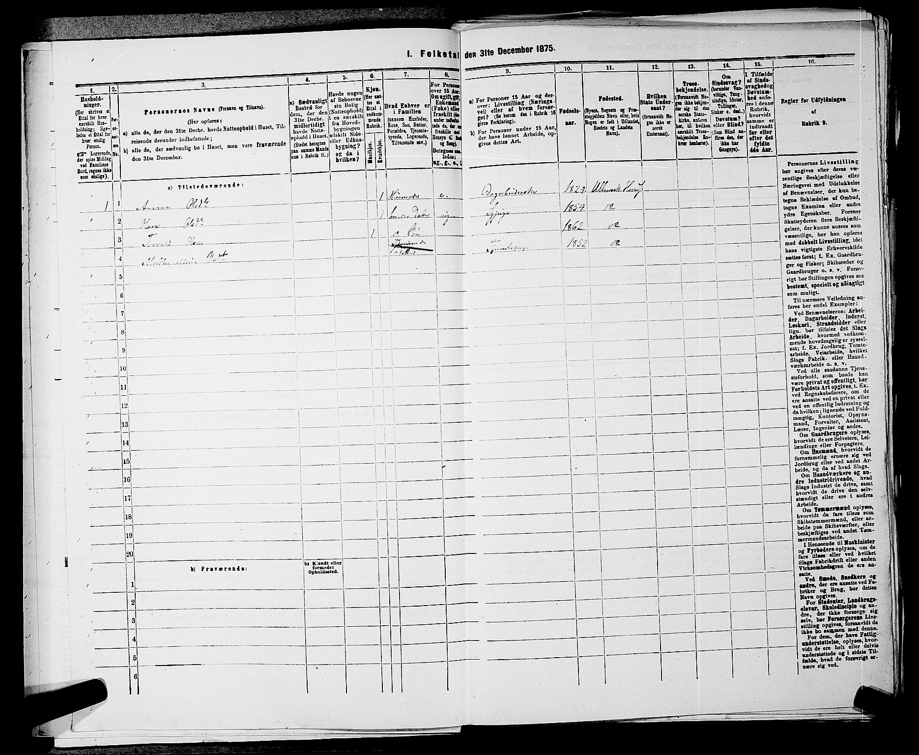 RA, 1875 census for 0235P Ullensaker, 1875, p. 336