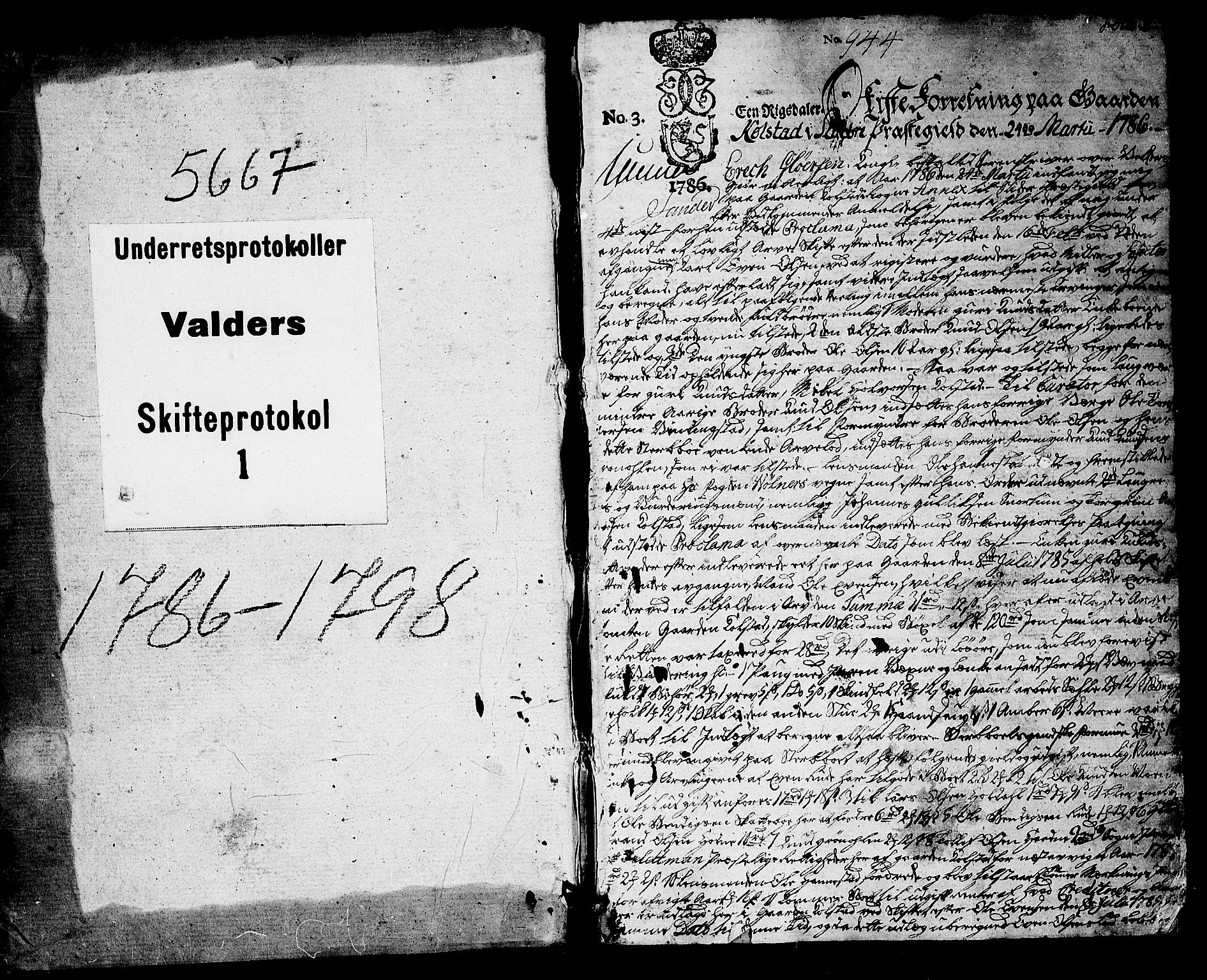 Valdres sorenskriveri, SAH/TING-016/J/Ja/Jaa/L0001: Skifteprotokoll, 1786-1798, p. 0b-1a