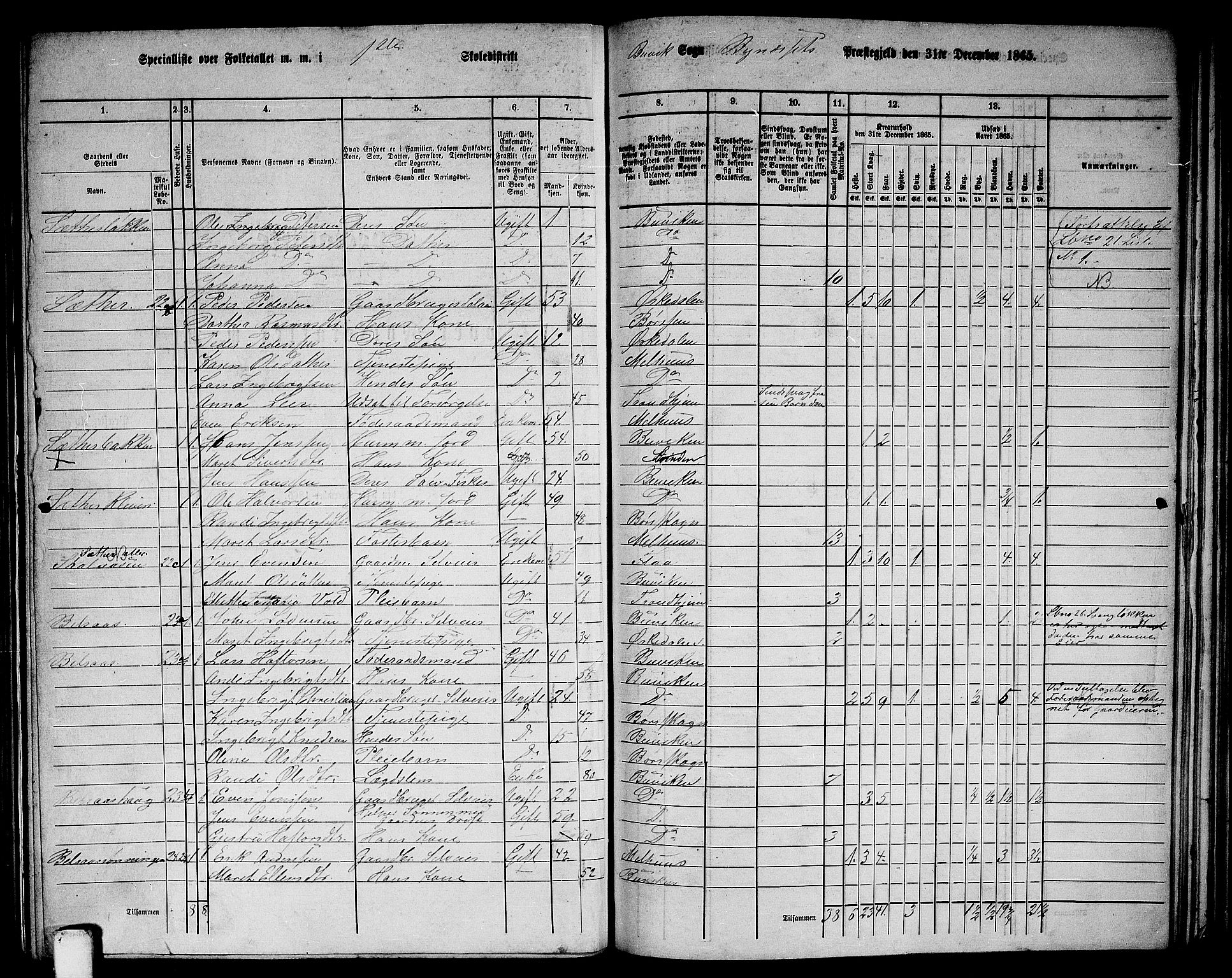 RA, 1865 census for Byneset, 1865, p. 34