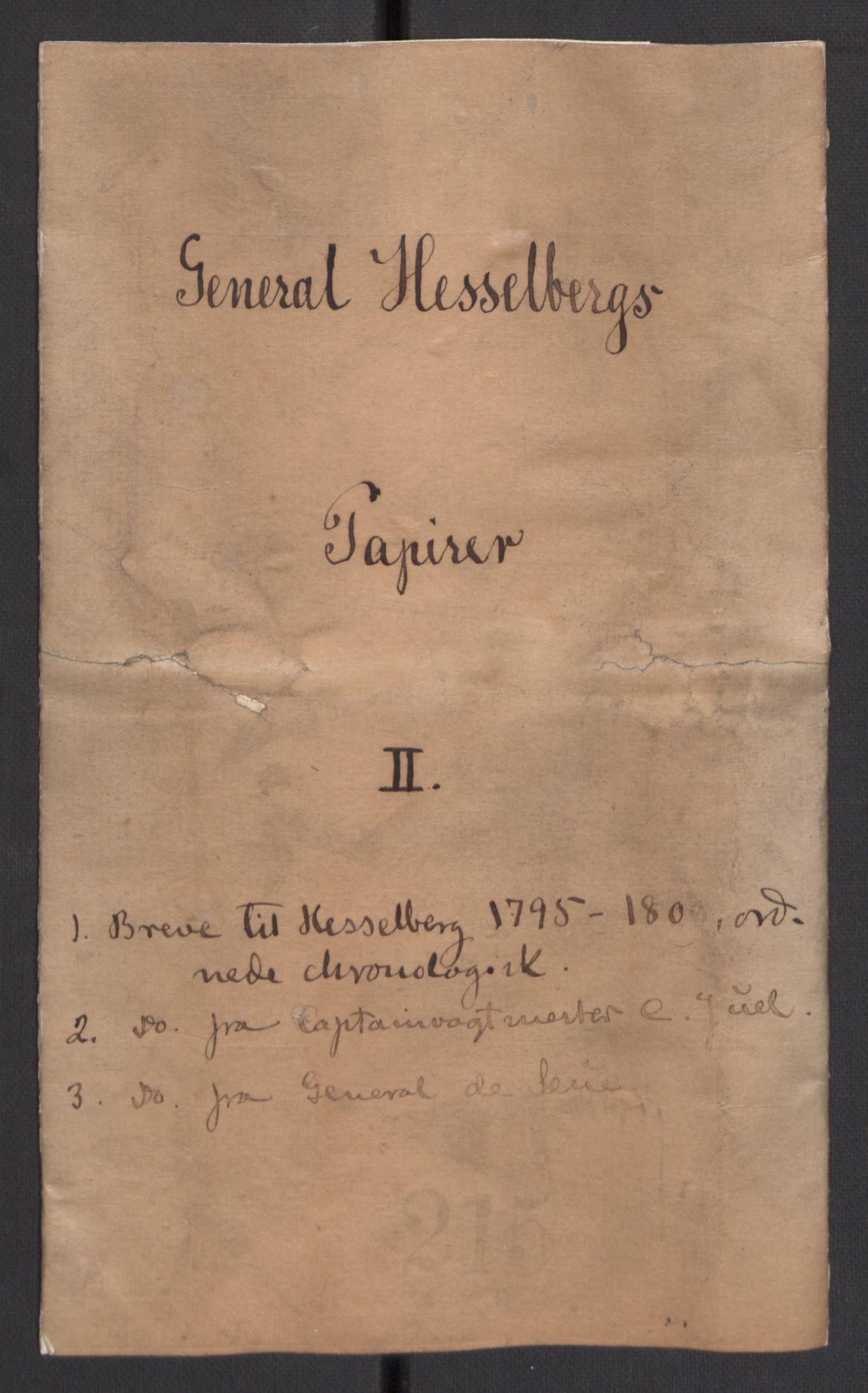 Hesselberg, Hans Jacob Henning, RA/PA-0056/F/L0002: --, 1793-1809, p. 1