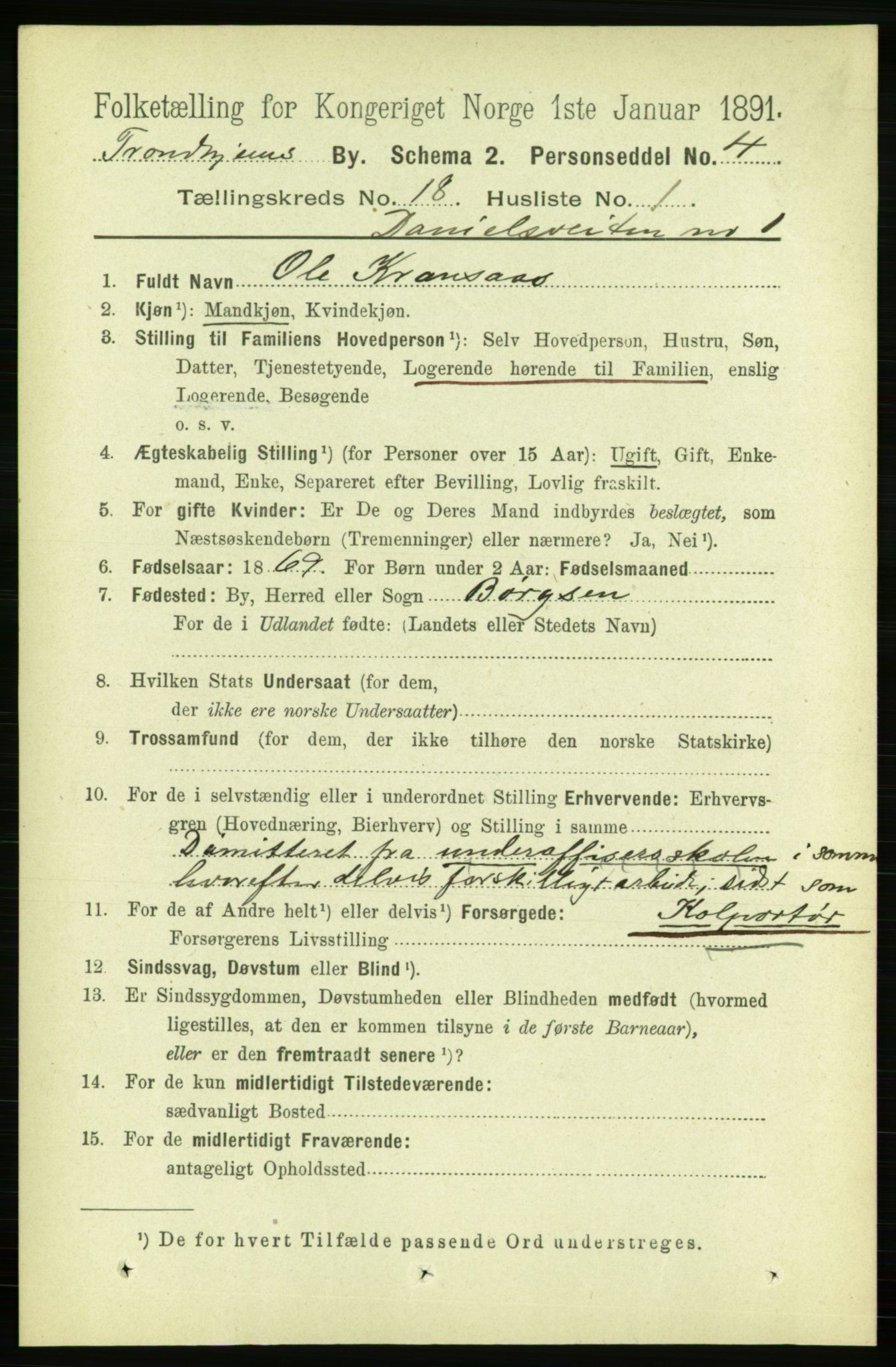 RA, 1891 census for 1601 Trondheim, 1891, p. 13861