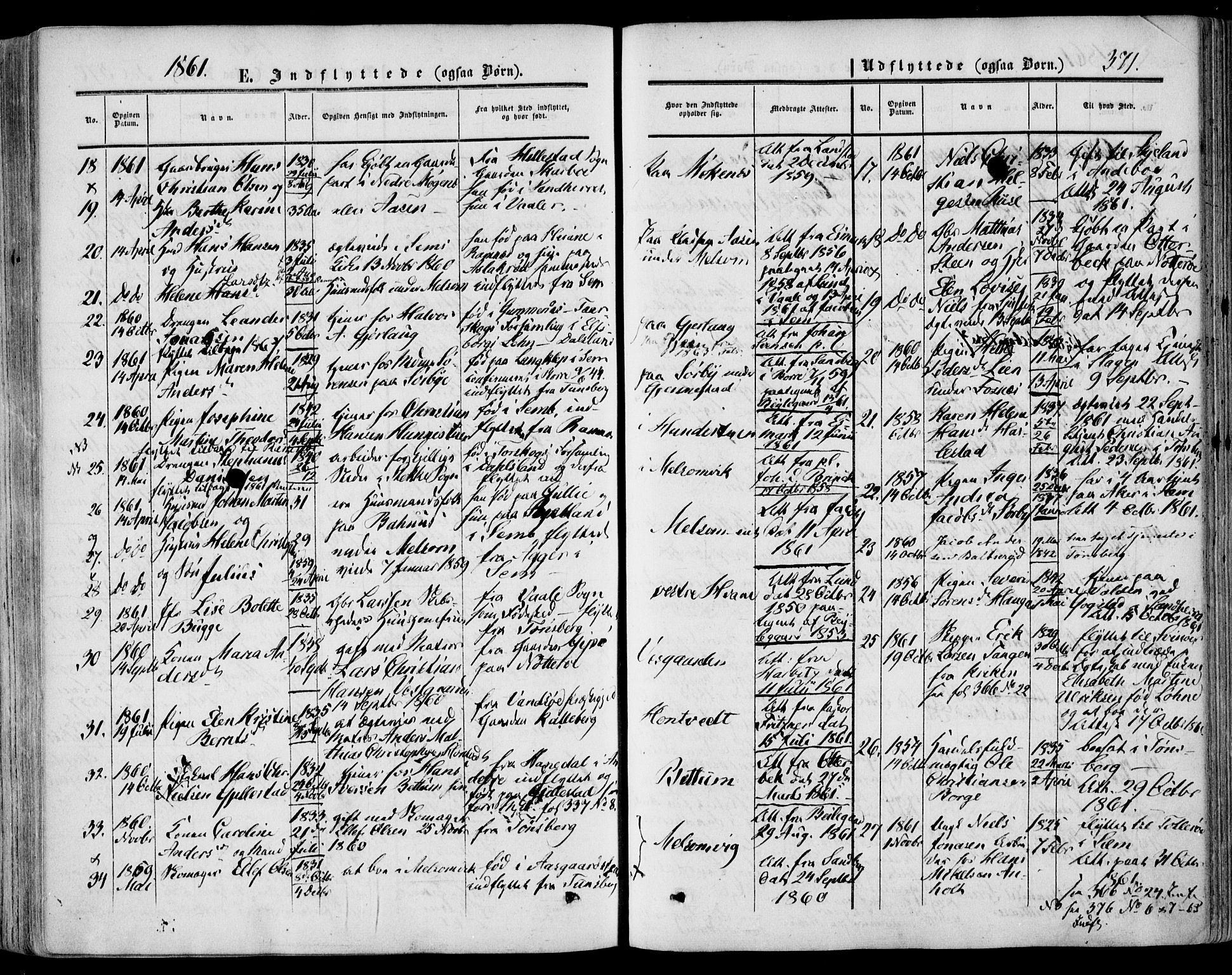 Stokke kirkebøker, AV/SAKO-A-320/F/Fa/L0008: Parish register (official) no. I 8, 1858-1871, p. 371