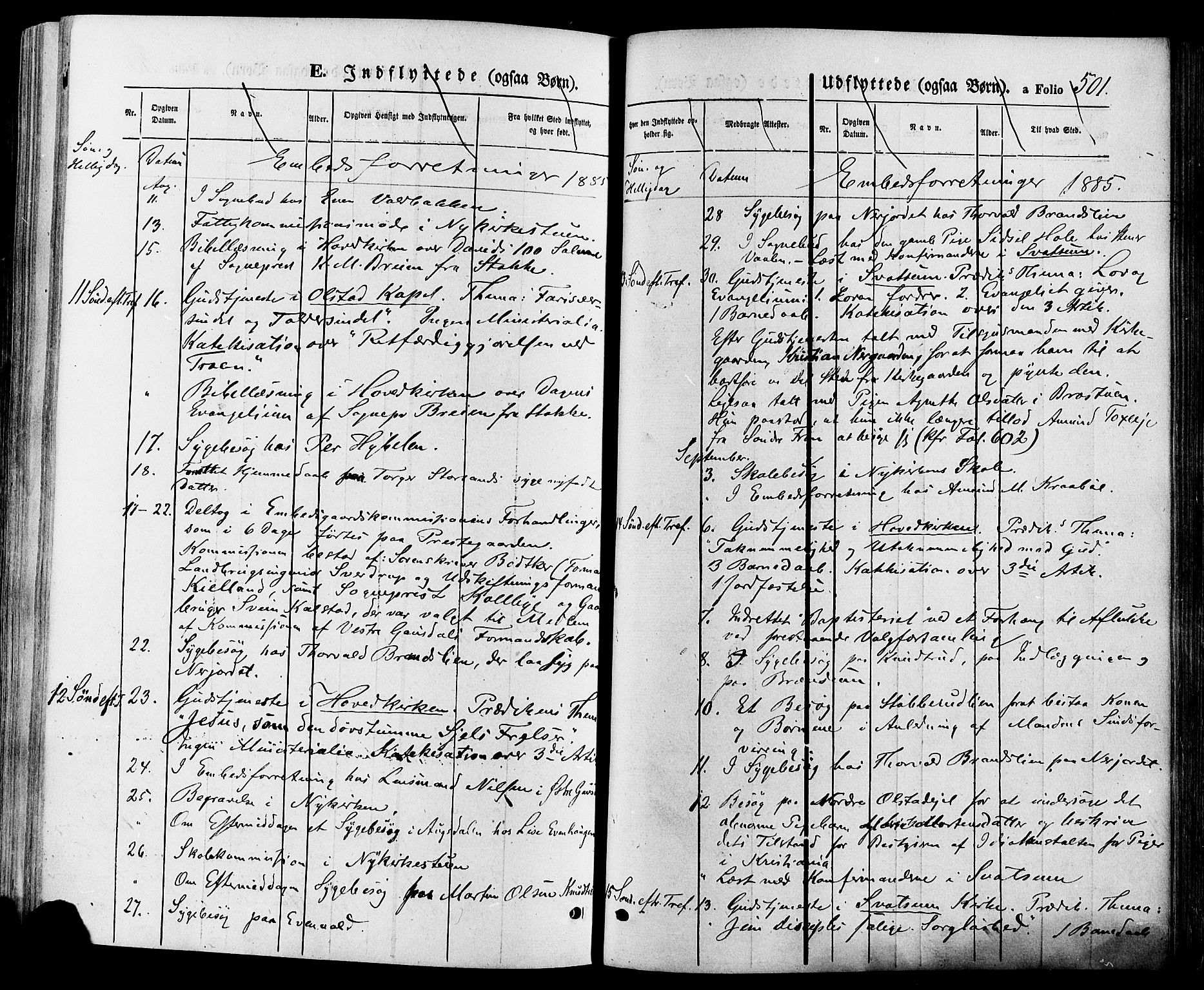 Gausdal prestekontor, SAH/PREST-090/H/Ha/Haa/L0010: Parish register (official) no. 10, 1867-1886, p. 501