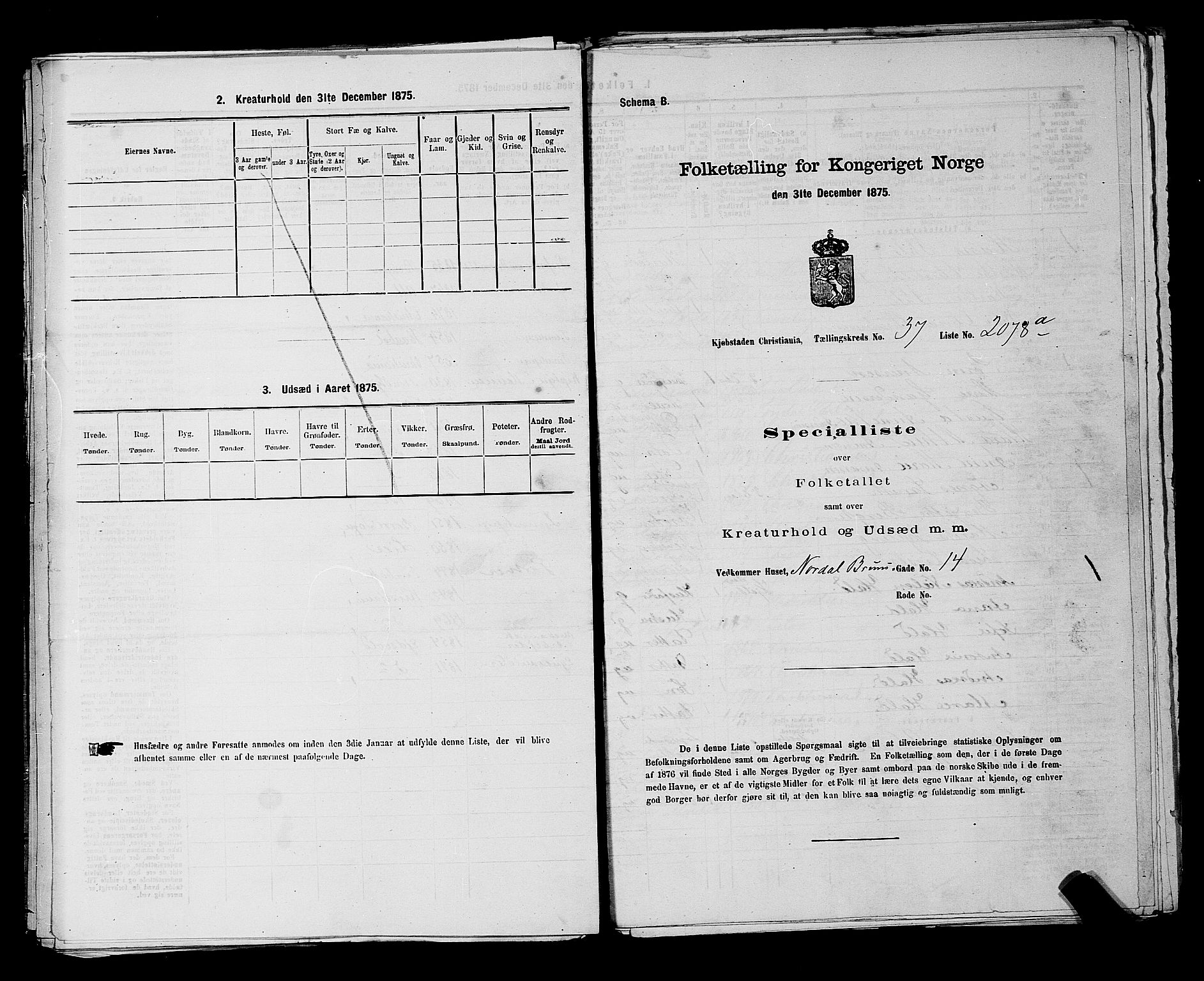 RA, 1875 census for 0301 Kristiania, 1875, p. 5923