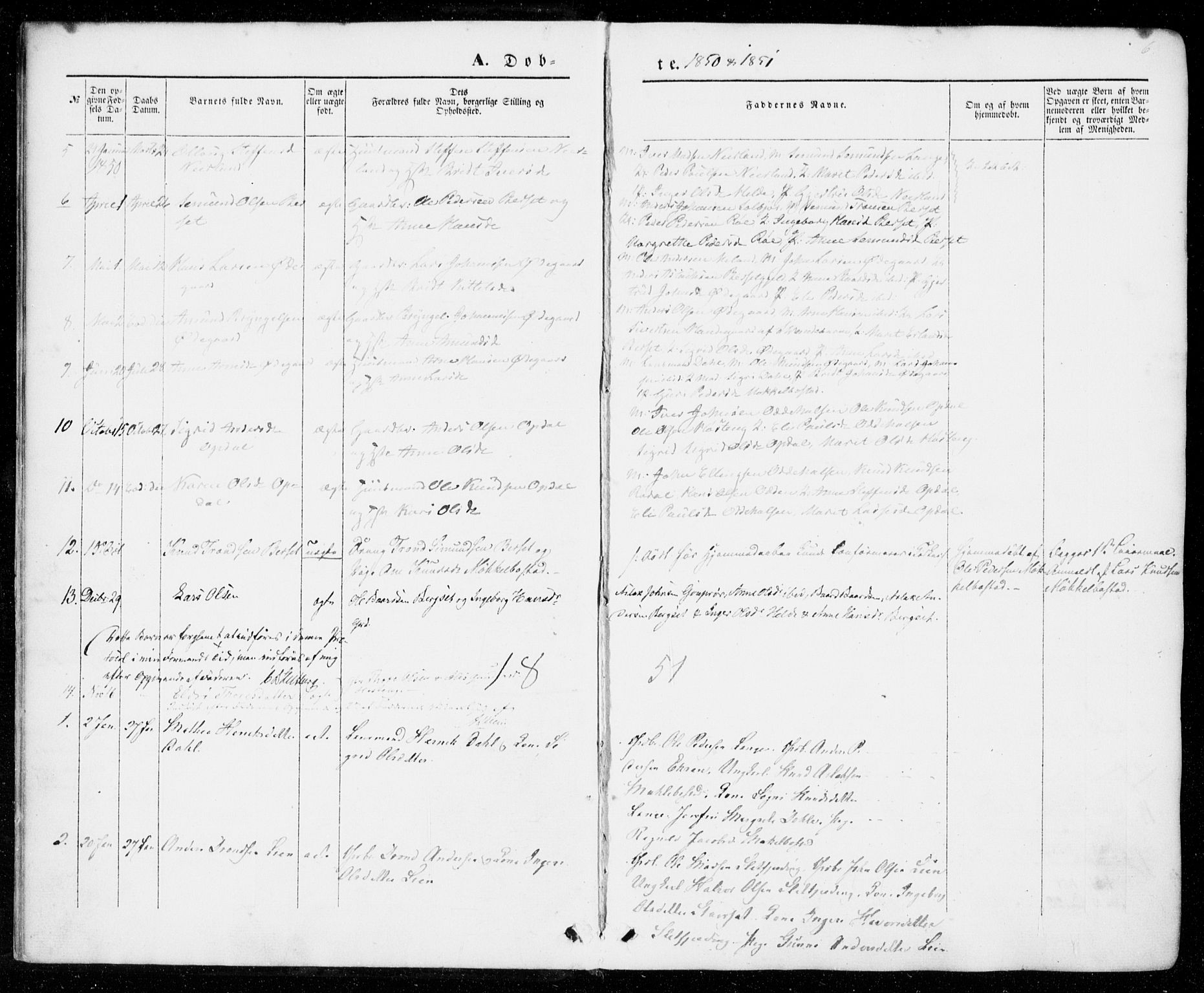 Ministerialprotokoller, klokkerbøker og fødselsregistre - Møre og Romsdal, SAT/A-1454/554/L0643: Parish register (official) no. 554A01, 1846-1879, p. 6