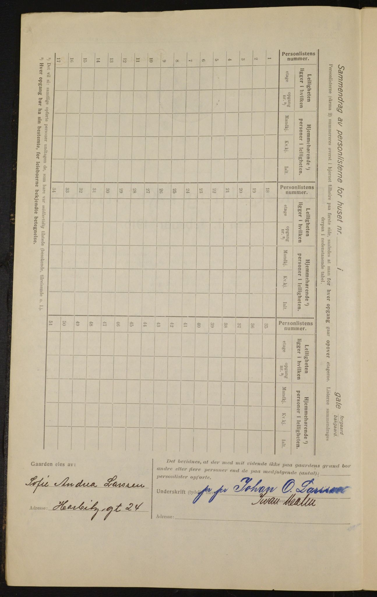 OBA, Municipal Census 1916 for Kristiania, 1916, p. 30280