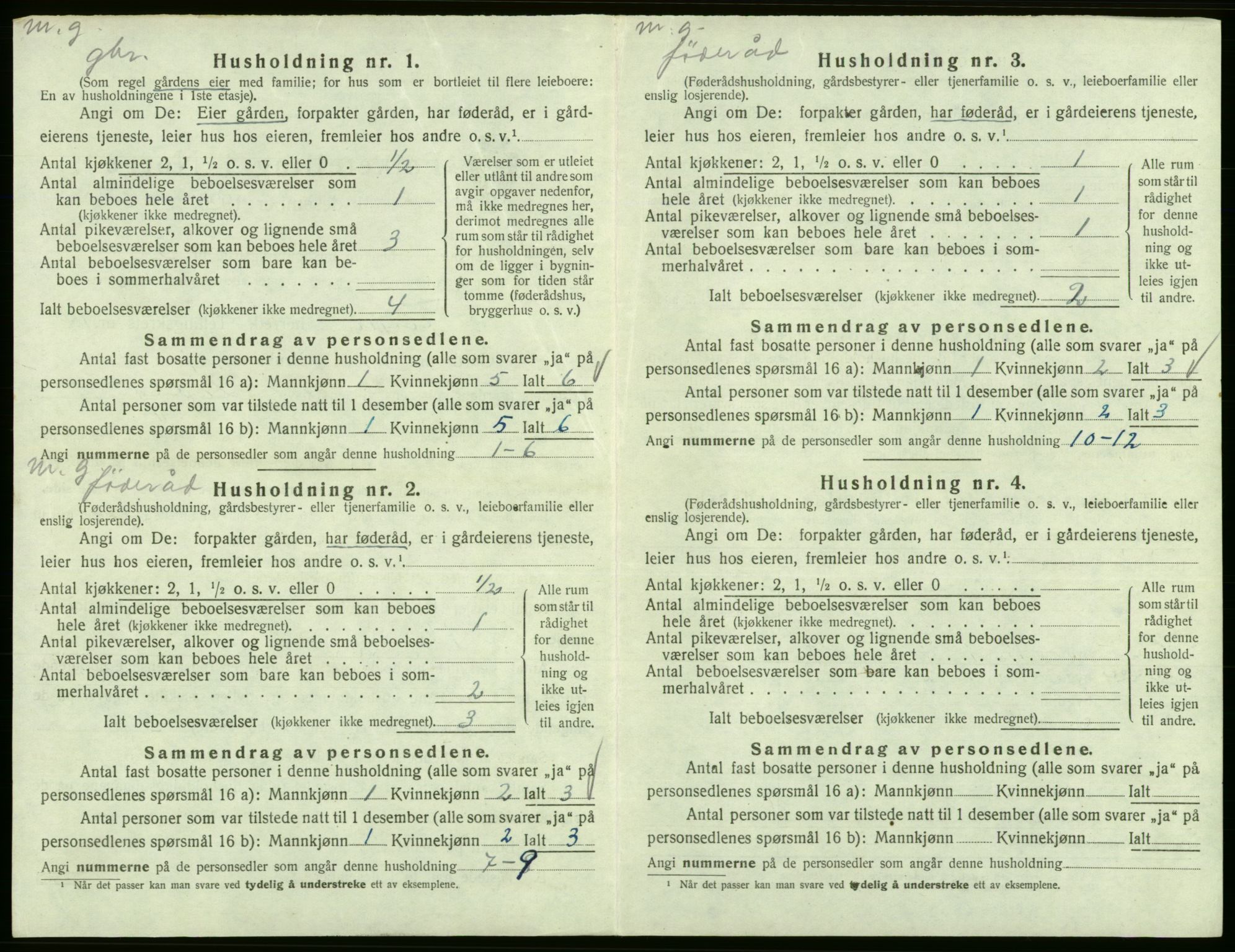 SAB, 1920 census for Fitjar, 1920, p. 836