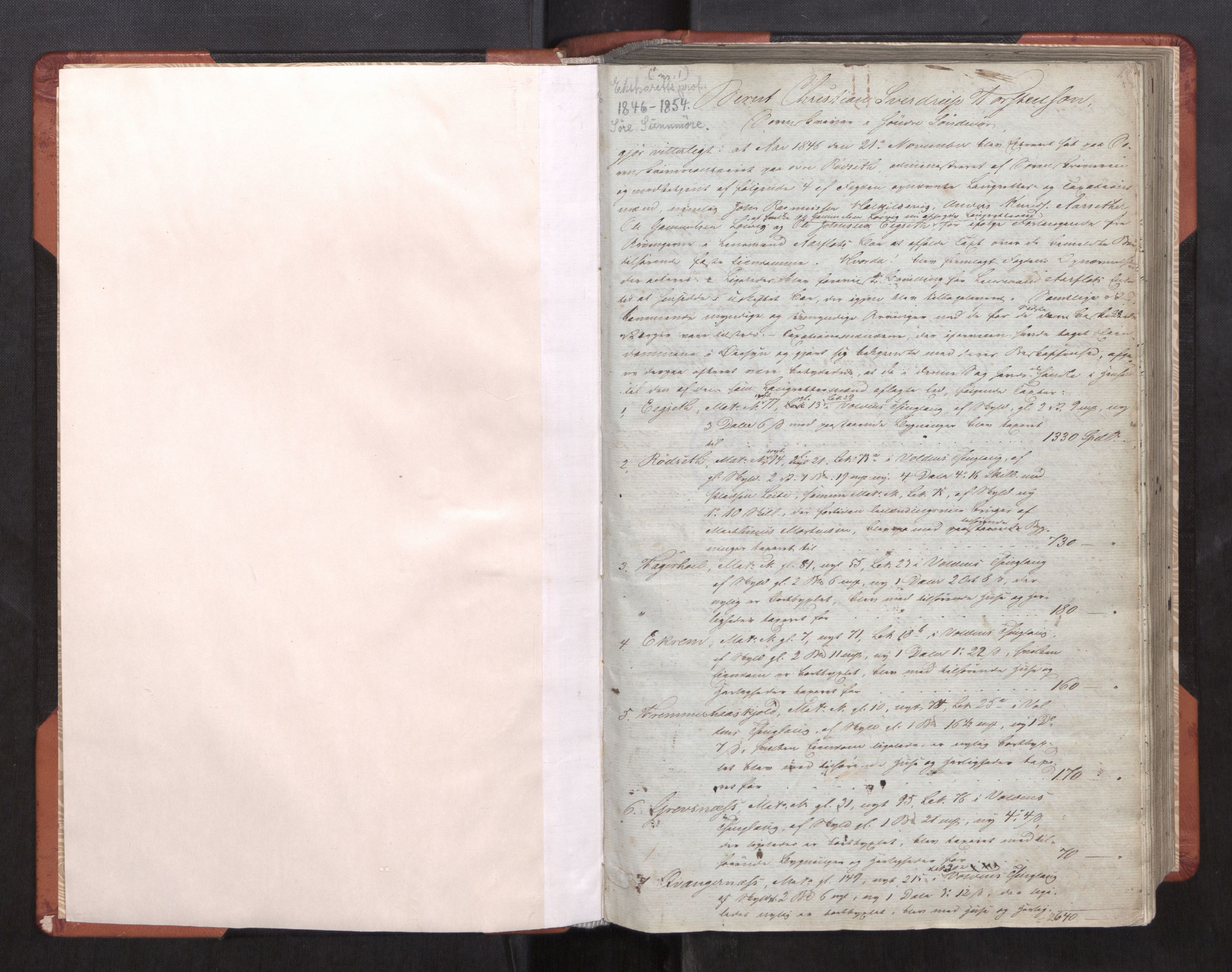 Søre Sunnmøre sorenskriveri, AV/SAT-A-4122/1/1/1B/L0001: Ekstrarettsprotokollar, 1846-1854, p. 1a