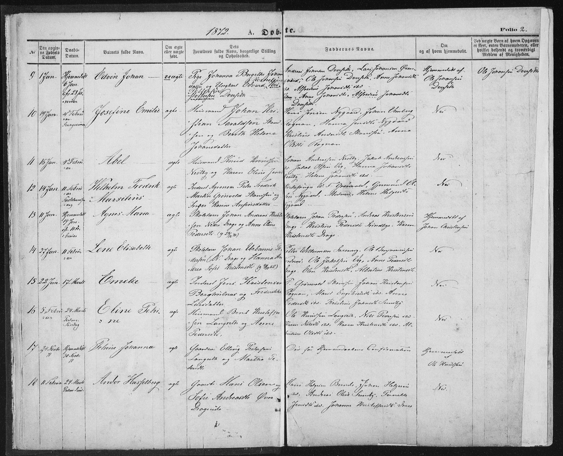 Ministerialprotokoller, klokkerbøker og fødselsregistre - Nordland, SAT/A-1459/847/L0668: Parish register (official) no. 847A08, 1872-1886, p. 2