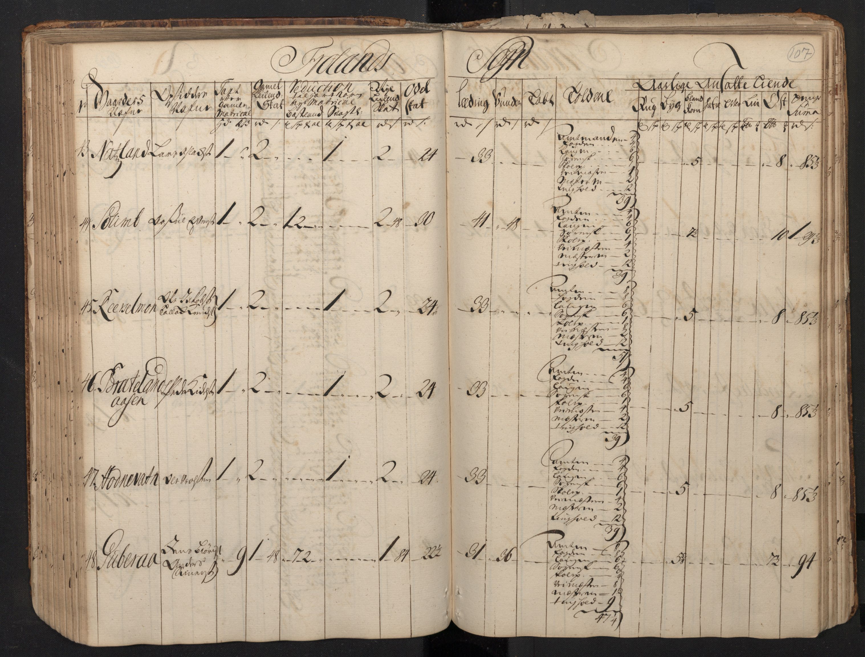 Rentekammeret inntil 1814, Realistisk ordnet avdeling, AV/RA-EA-4070/N/Nb/Nbf/L0123: Nedenes matrikkelprotokoll, 1723, p. 110