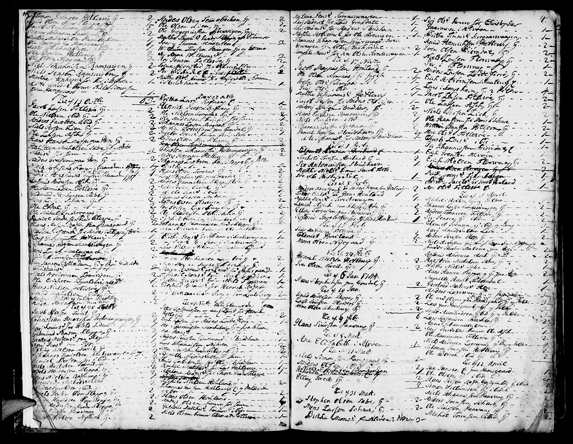Askøy Sokneprestembete, SAB/A-74101/H/Ha/Haa/Haaa/L0001: Parish register (official) no. A 1, 1742-1818, p. 4