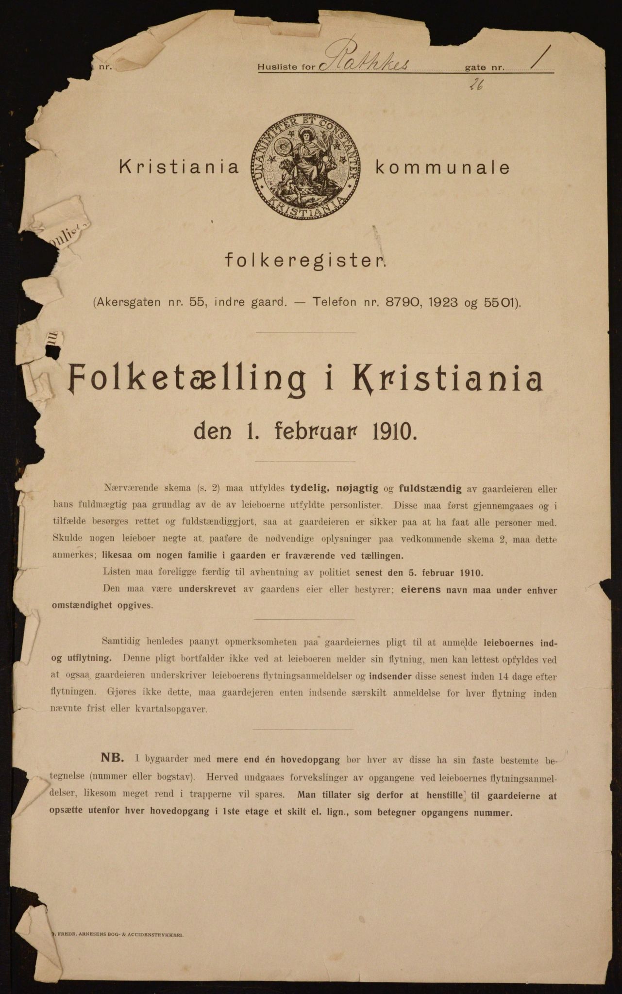 OBA, Municipal Census 1910 for Kristiania, 1910, p. 78283