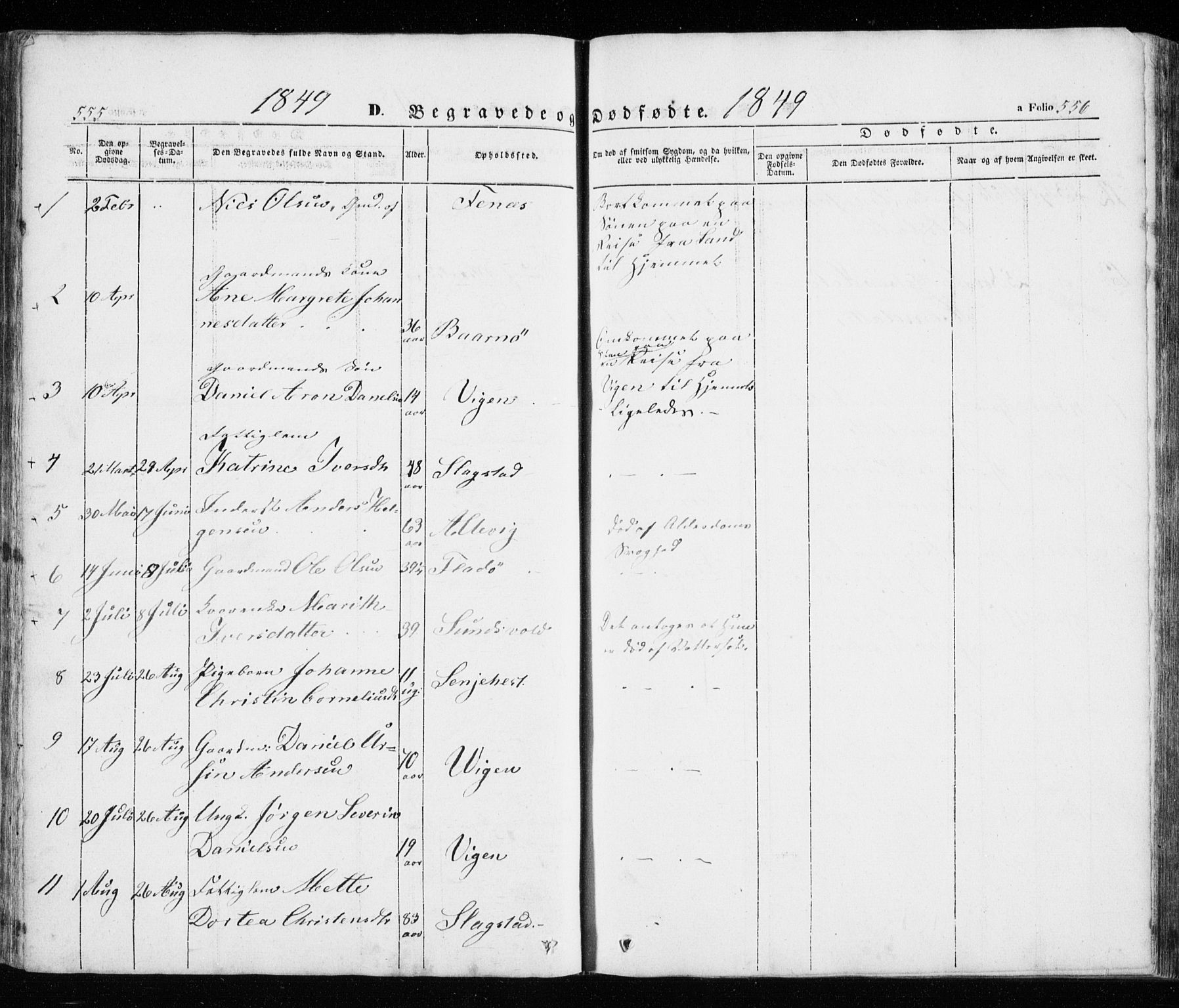 Trondenes sokneprestkontor, SATØ/S-1319/H/Ha/L0010kirke: Parish register (official) no. 10, 1840-1865, p. 555-556