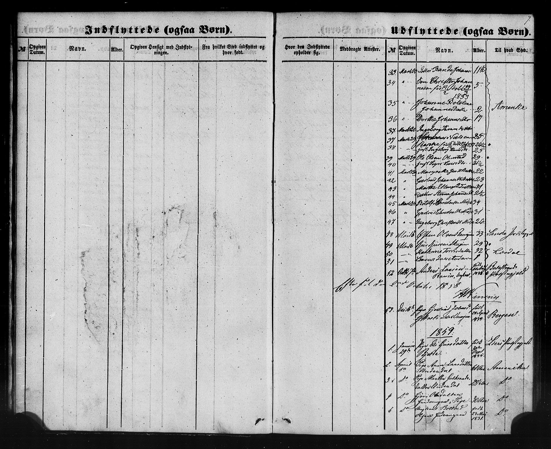 Aurland sokneprestembete, SAB/A-99937/H/Ha/Haa/L0012: Parish register (official) no. A 12, 1858-1879, p. 7