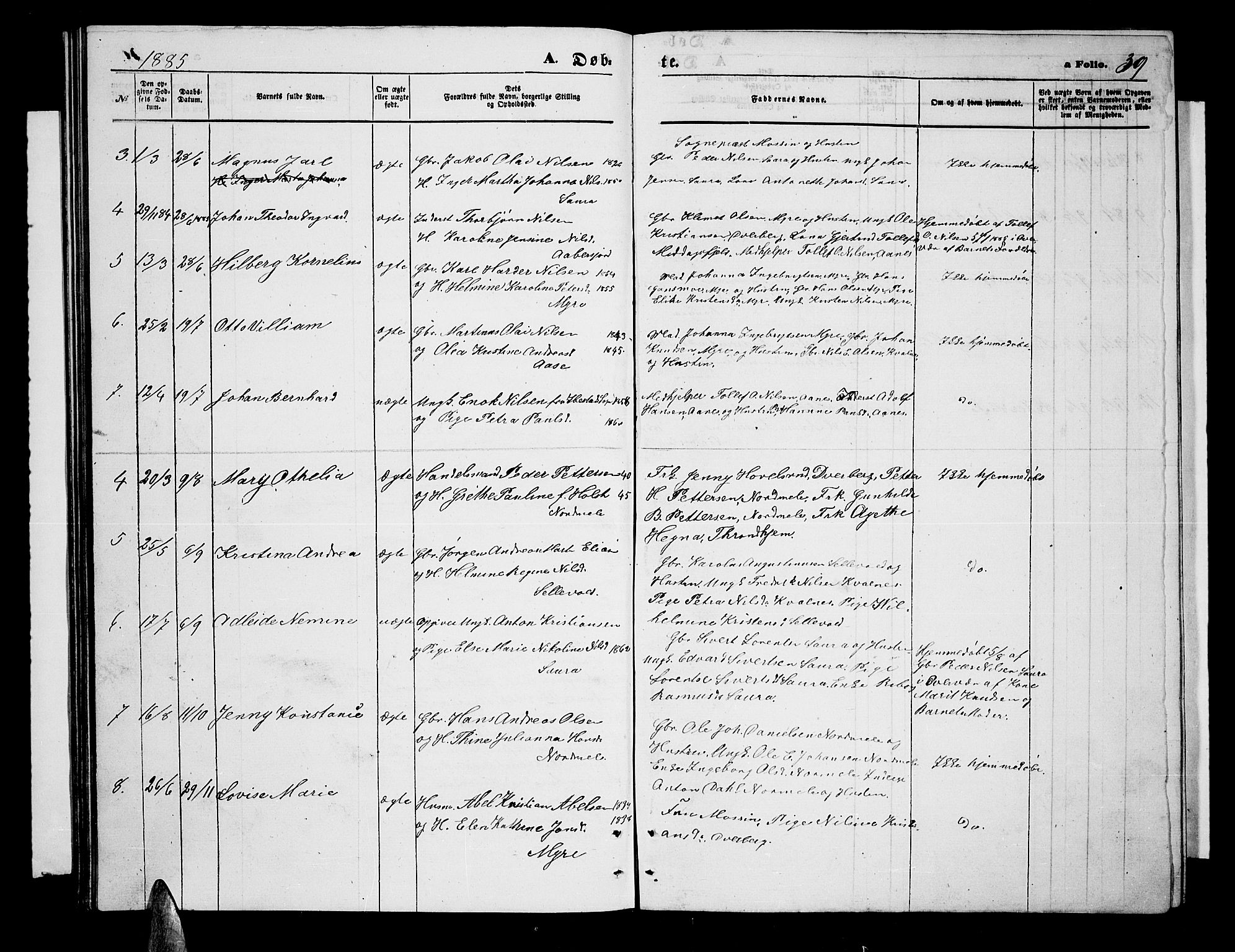 Ministerialprotokoller, klokkerbøker og fødselsregistre - Nordland, AV/SAT-A-1459/897/L1412: Parish register (copy) no. 897C02, 1867-1886, p. 39