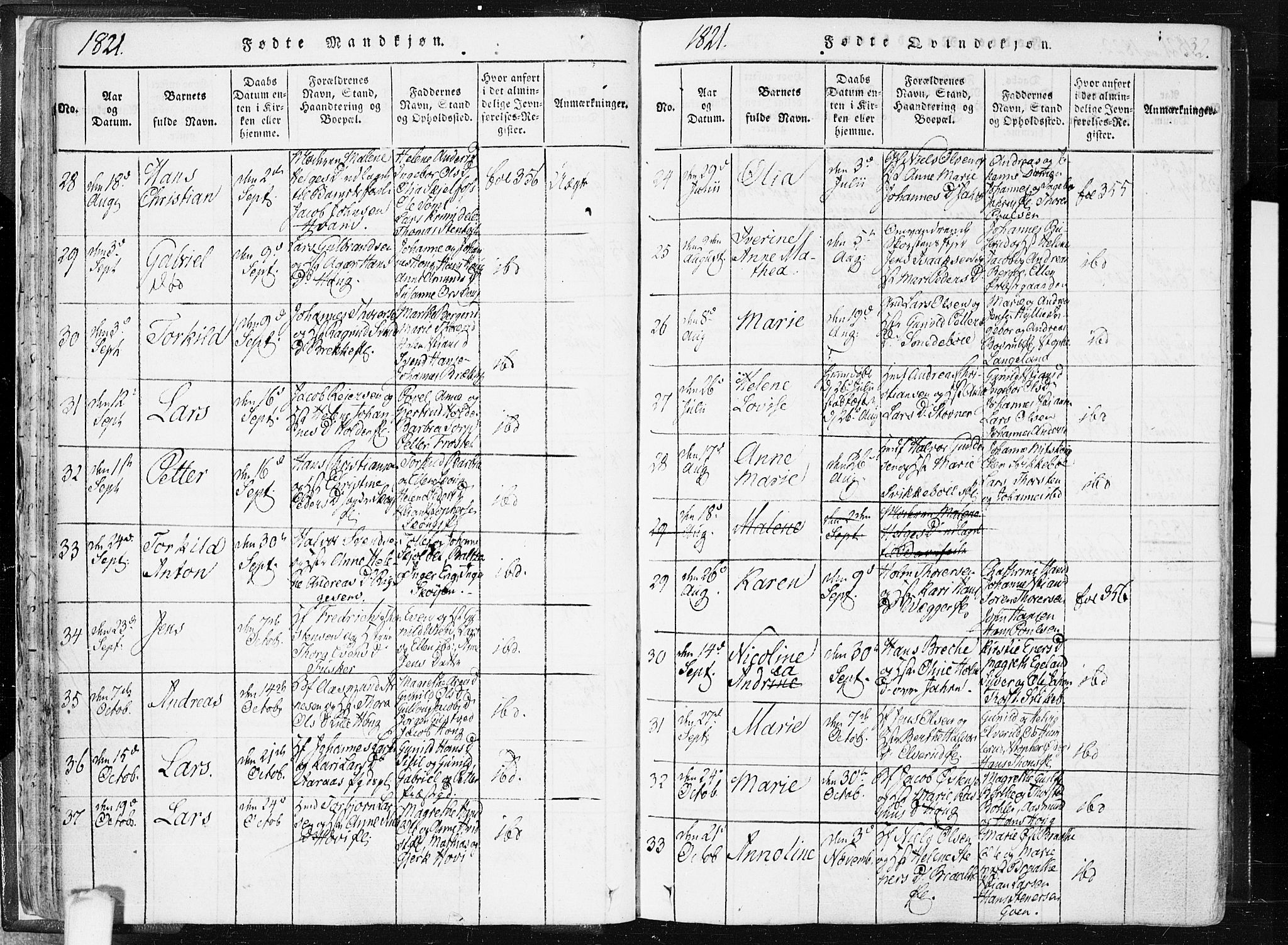 Hobøl prestekontor Kirkebøker, SAO/A-2002/F/Fa/L0002: Parish register (official) no. I 2, 1814-1841, p. 32