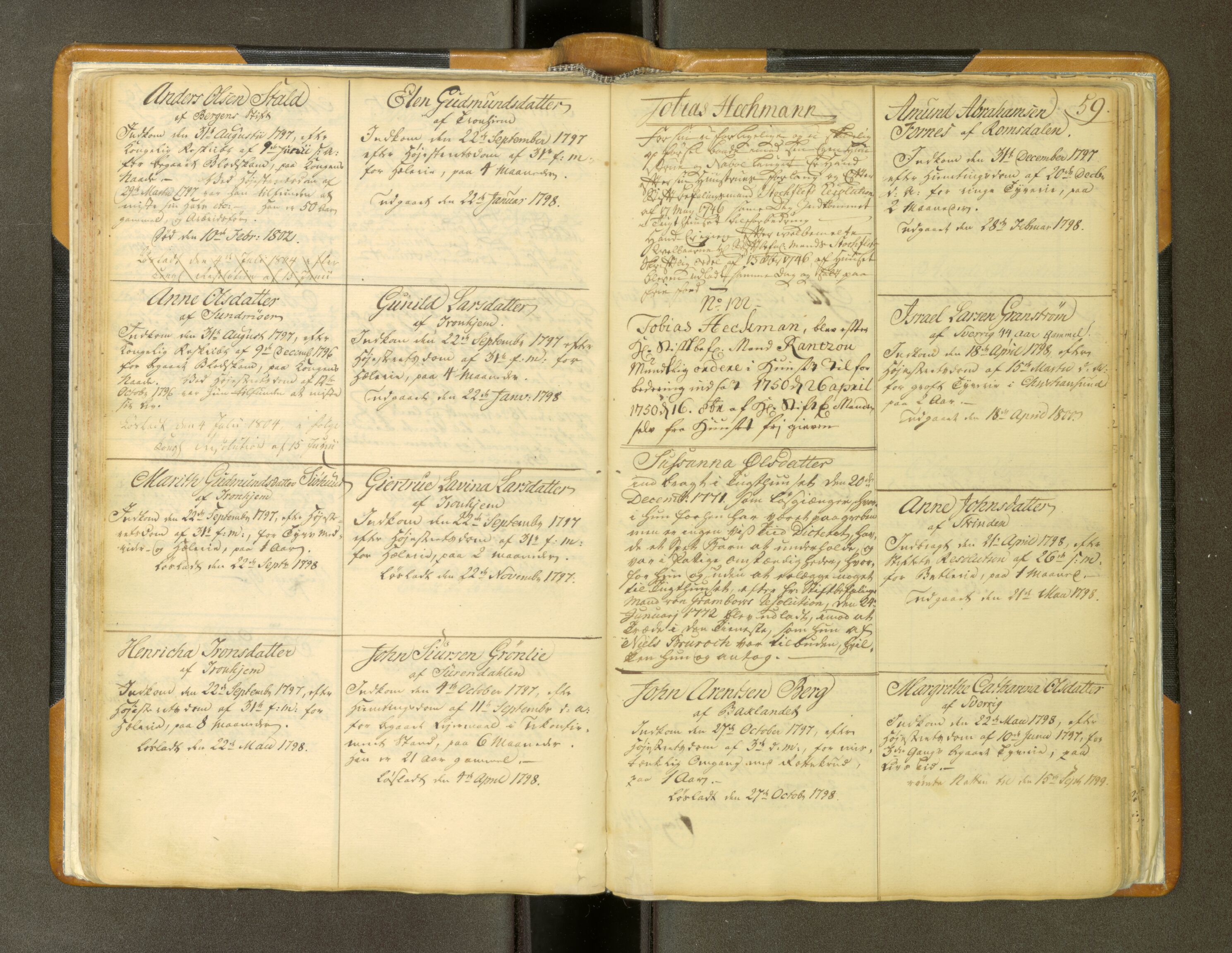 Trondheim tukthus, AV/SAT-A-4619/05/64/L0001: 64. 1 Fangeprotokoll, 1737-1824