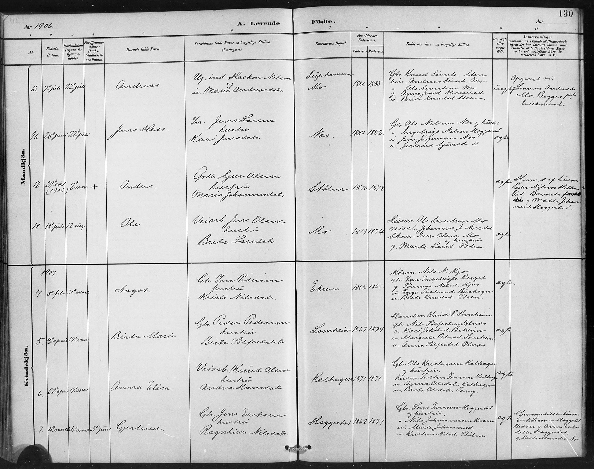 Hafslo sokneprestembete, SAB/A-80301/H/Hab/Habb/L0001: Parish register (copy) no. B 1, 1882-1908, p. 130